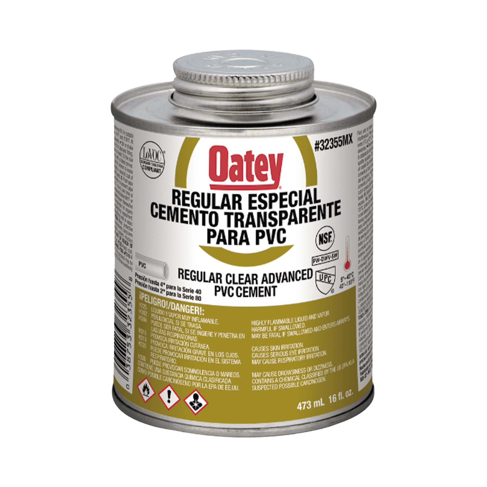 Pegamento / Cemento Claro de 473 ml para Tubo Conduit PVC Pesado. ATUP16PE - AMANCO-WAVIN