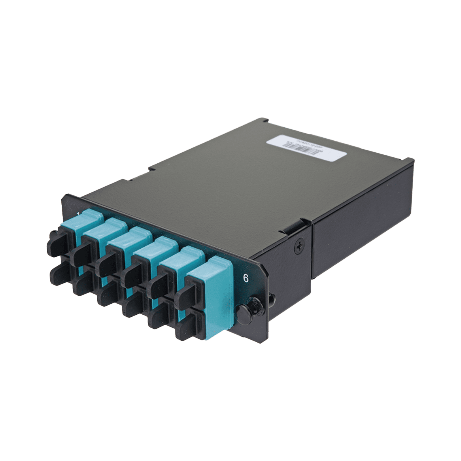 Placa Acopladora de Fibra Óptica FAP, Con 12 Pigtails y 6 Conectores SC Duplex (12 Fibras), Para Fibra Multimodo OM3/OM4, Color Aqua FCSZO-12-03P - PANDUIT