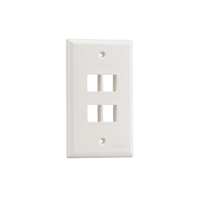 Placa de Pared Vertical, Salida Para 4 Puertos Keystone, Color Blanco Mate NK4FNIW - PANDUIT