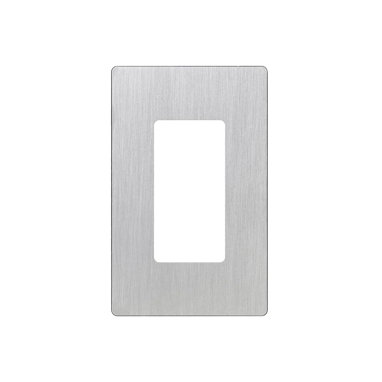 Placa de pared 1 espacio, diseño tipo metálico, para atenuador (dimmer), apagador ó control remoto inalámbrico LUTRON. CW1SS - LUTRON ELECTRONICS
