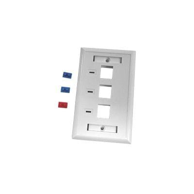 Placa de pared, de 3 puertos, Keystone, con espacio para etiqueta – Color Blanco LP-FP-23 - LINKEDPRO BY EPCOM