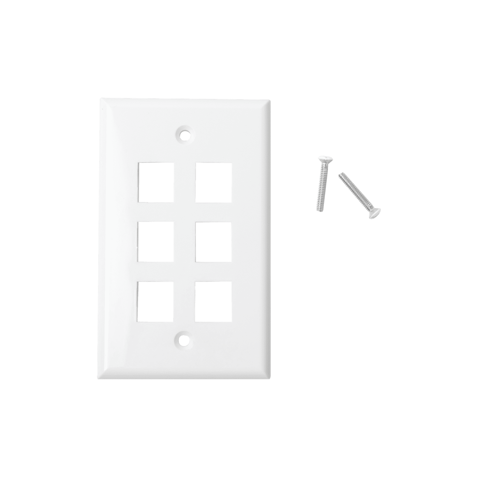 Placa de pared de 6 puertos, Keystone, Color Blanco LP-FP-20 - LINKEDPRO BY EPCOM