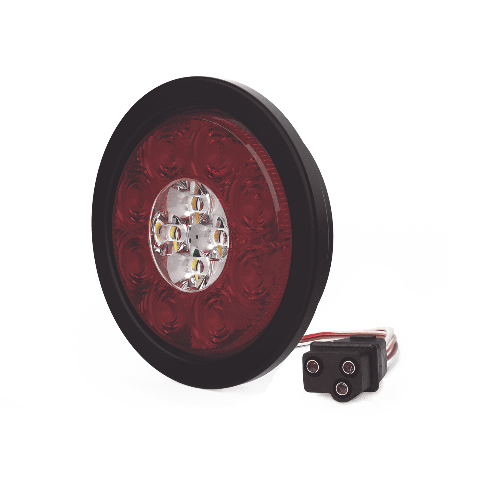 Plafón Circular de 5.4″ Para Camiones de Transporte, 16 LED Ultra Brillantes, Color Rojo/Claro/Ambar ED3040AW - ECCO