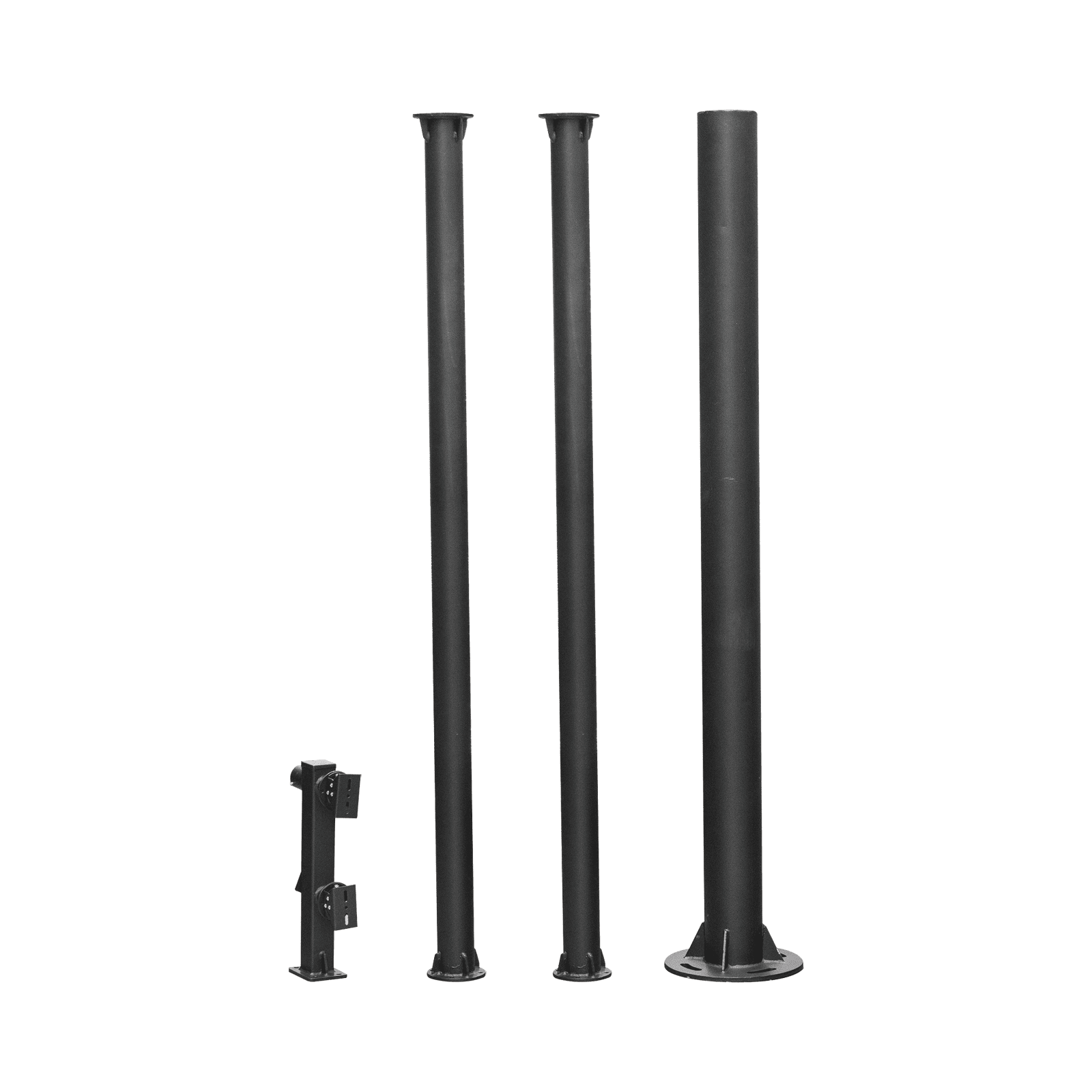 Poste Seccionado de 6 Metros / Tubos Mas Gruesos / Especializado para la Instalación de Videovigilancia / Incluye Base de Cimentación y Brazo para Cámara PTZ / Color Negro XGA-POLE-6MS - SYSCOM VIDEO