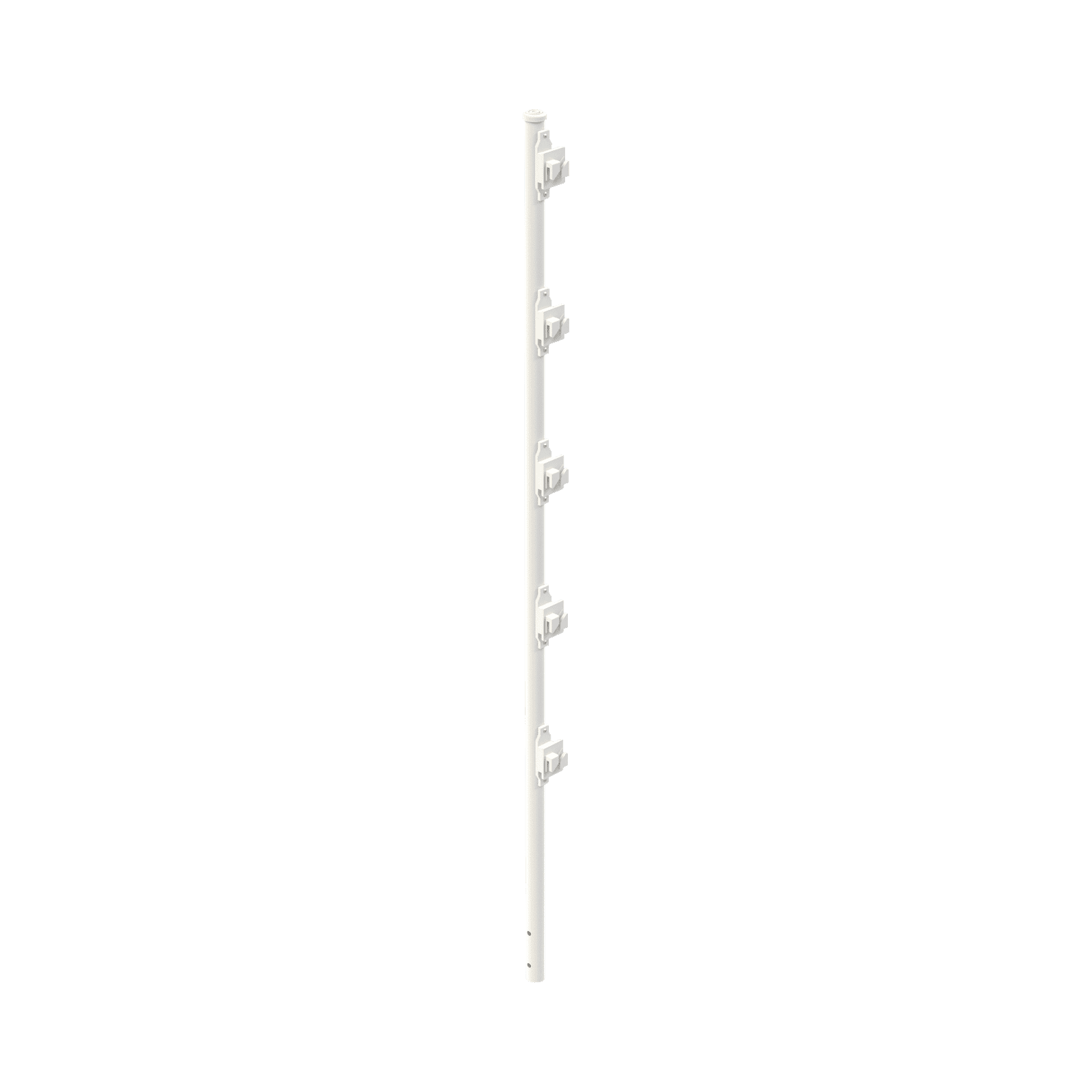 Poste con 5 Aisladores de PASO  para Cerca Electrificada. Tubo Galvanizado de 1.2m, cal. 18 de 1″ Diam. + Pintura Blanca Aplicación en Polvo. SYS-POST-3W - EPCOM INDUSTRIAL