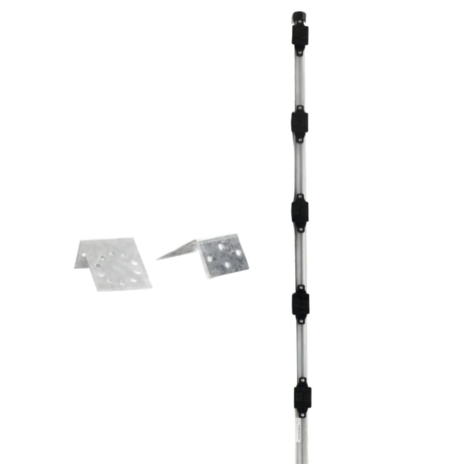 Poste con altura de 1m para cercos eléctricos/ Incluye base multiposicion fabricado 100% con acero galvanizado con 5 aisladores de paso SYS-POST-3-V2 - EPCOM INDUSTRIAL