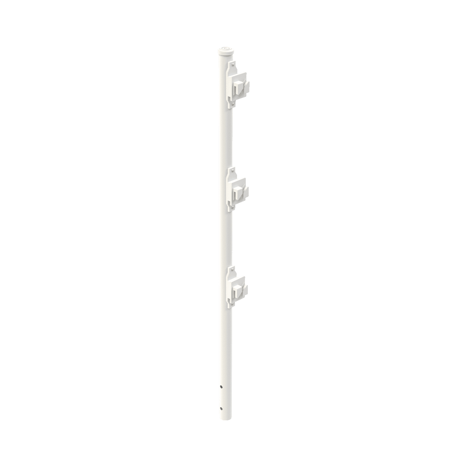 Poste de Paso Blanco de 0.75m para Cerca Electrificada. Tubo Galvanizado cal. 18 de 1″Diam. con Tapón y 3 Aisladores Instalados. SYS-POST-7W - EPCOM INDUSTRIAL