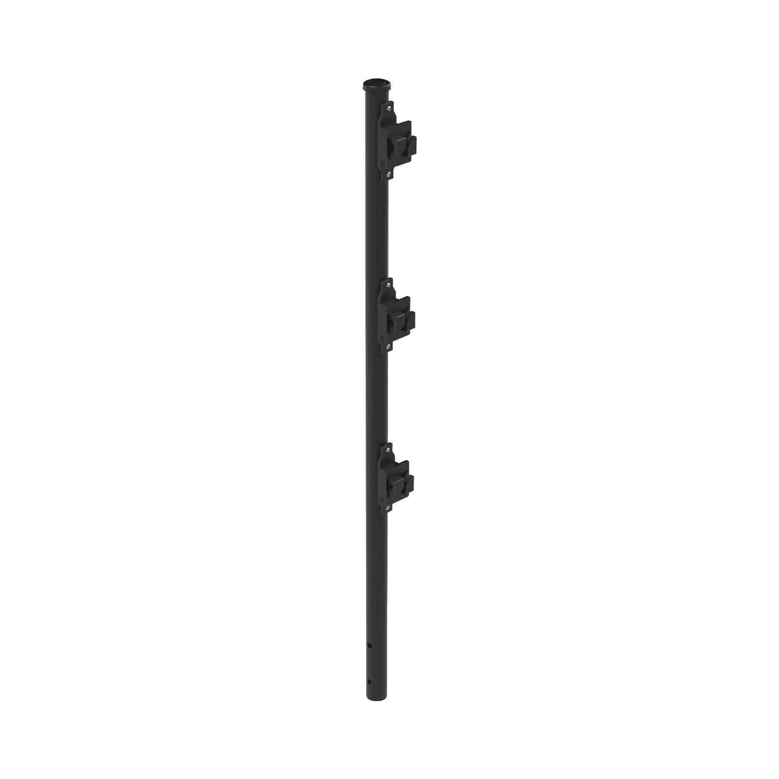 Poste de Paso Negro de 0.75m para Cerca Electrificada. Tubo Galvanizado cal. 18 de 1″Diam. con Tapón y 3 Aisladores Instalados. SYS-POST-7B - EPCOM INDUSTRIAL
