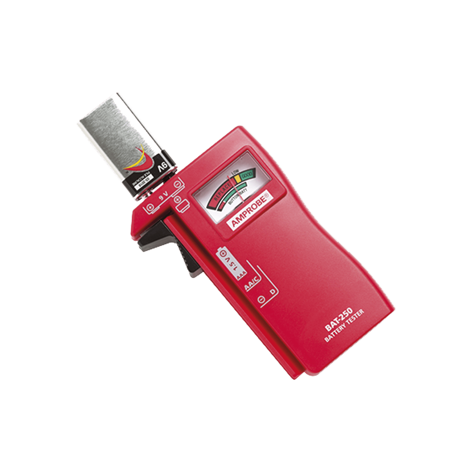 Probador de Baterías 9 Vcc / 1.5 Vcc [AA-AAA-C-D] BAT-250 - AMPROBE