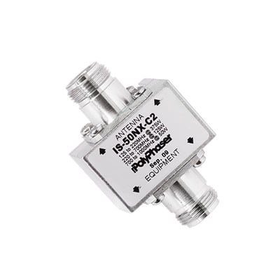 Protector Coaxial RF de CD Para 125 – 1000 MHz Con Ceja lateral y Conectores N Hembra en Ambos Lados, 50 Ω IS-50NX-C2 - POLYPHASER