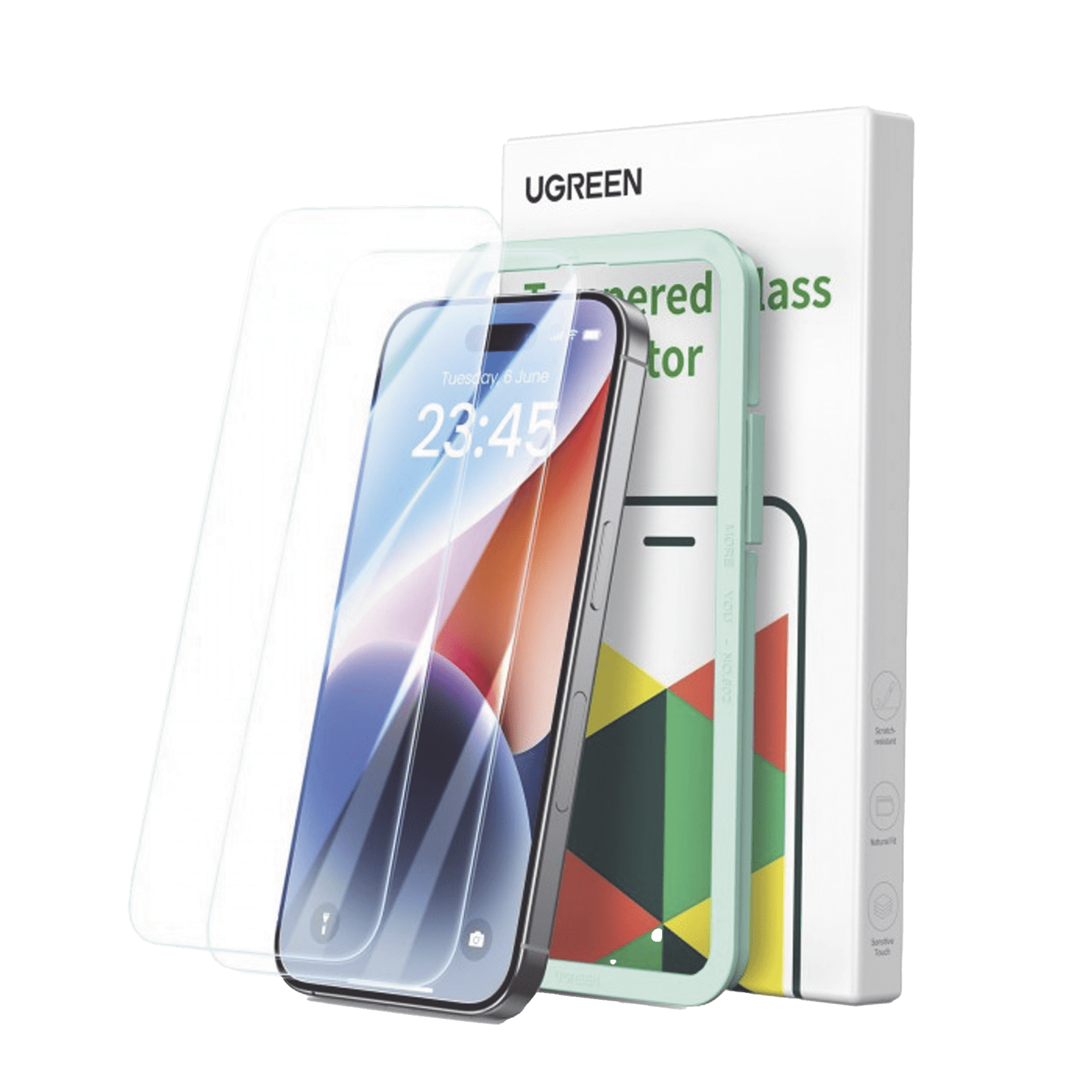 Protector de pantalla UGREEN HD con marco de instalación para iPhone 16 Pro Max (paquete de 2) 45974 - UGREEN