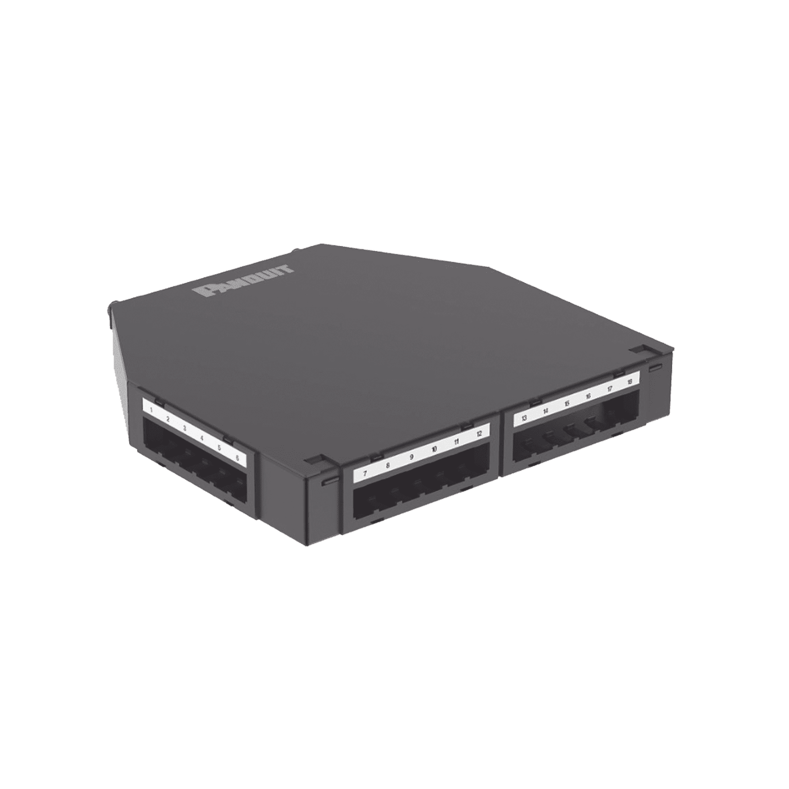 Punto de Consolidación de 24 Puertos Mini-Com, Instalación en Piso o Pared, Fabricado en Aluminio, Color Negro CUFMB24BL - PANDUIT