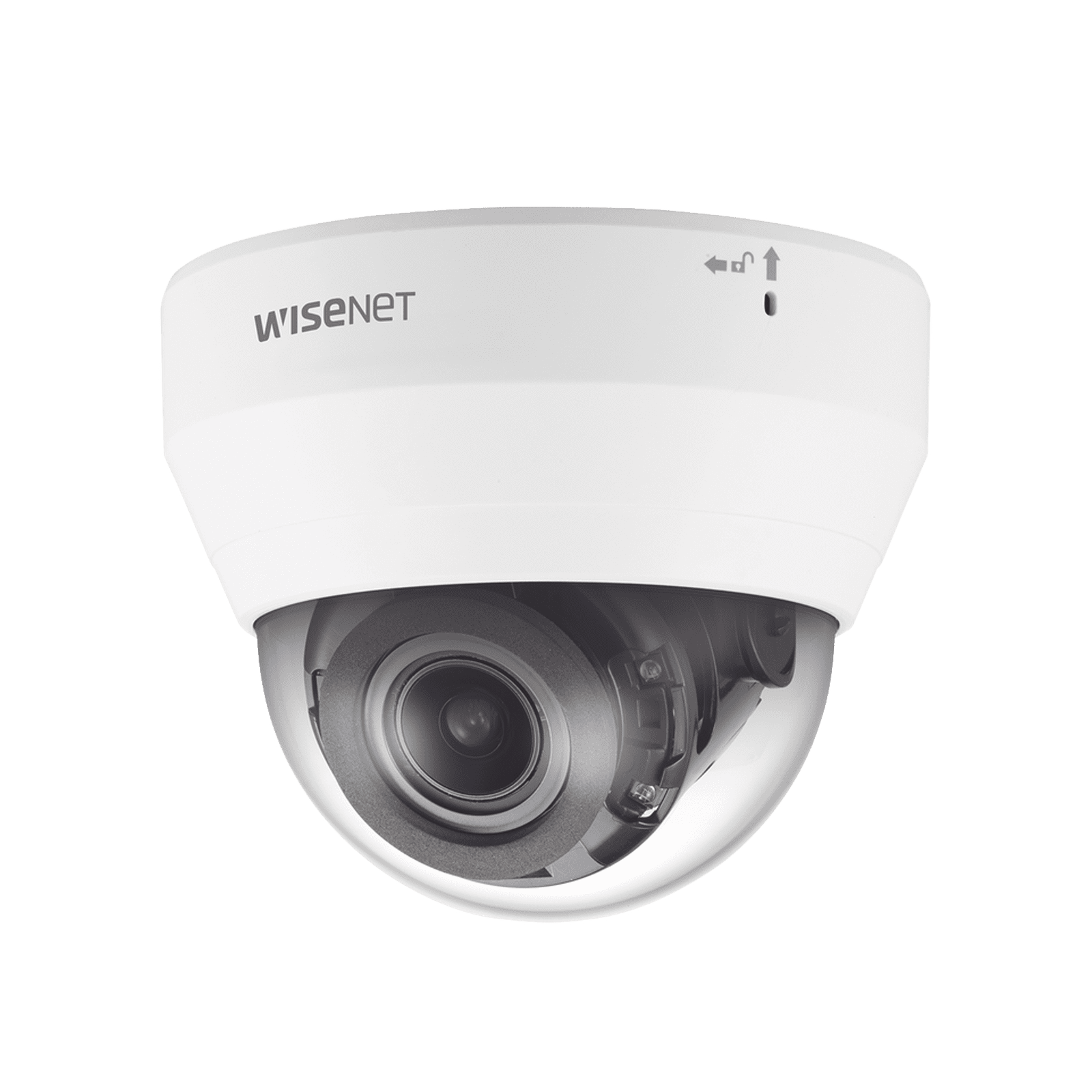 Cámara IP Tipo Domo Interior 2 Megapíxel / Lente Varifocal 3.2-10mm / IR 20M / WDR 120db / H.265 & WiseStream QND-6082R1 - Hanwha Techwin Wisenet