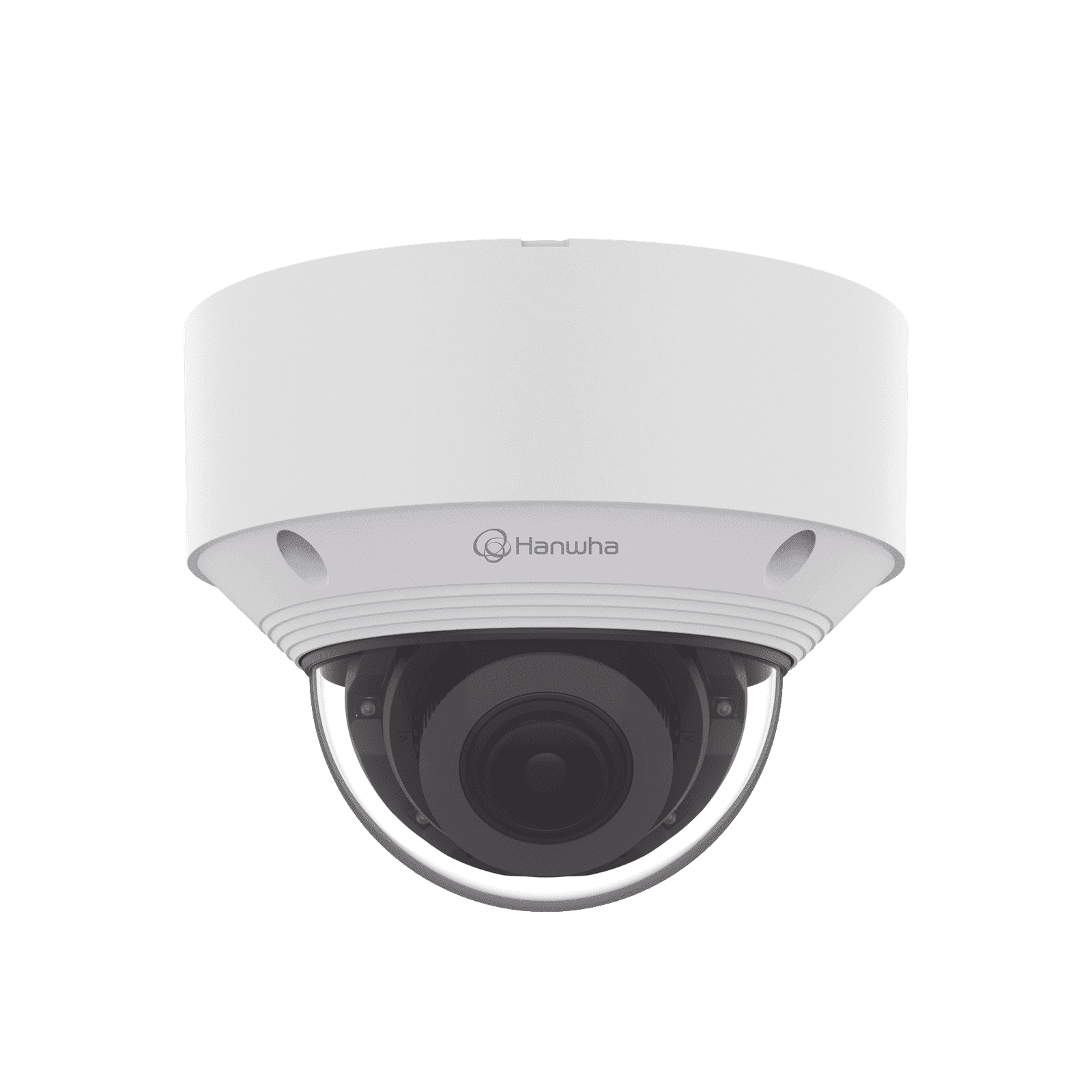 Cámara IP Tipo domo Antivandálica 5 Megapíxel / Lente Varifocal 3.2 – 10mm / IR 30M / WDR 120db / IP66 / H.265 & WiseStream / Inteligencia Artificial Deteccion de Personas y vehiculos QNV-C8083R - Hanwha Techwin Wisenet