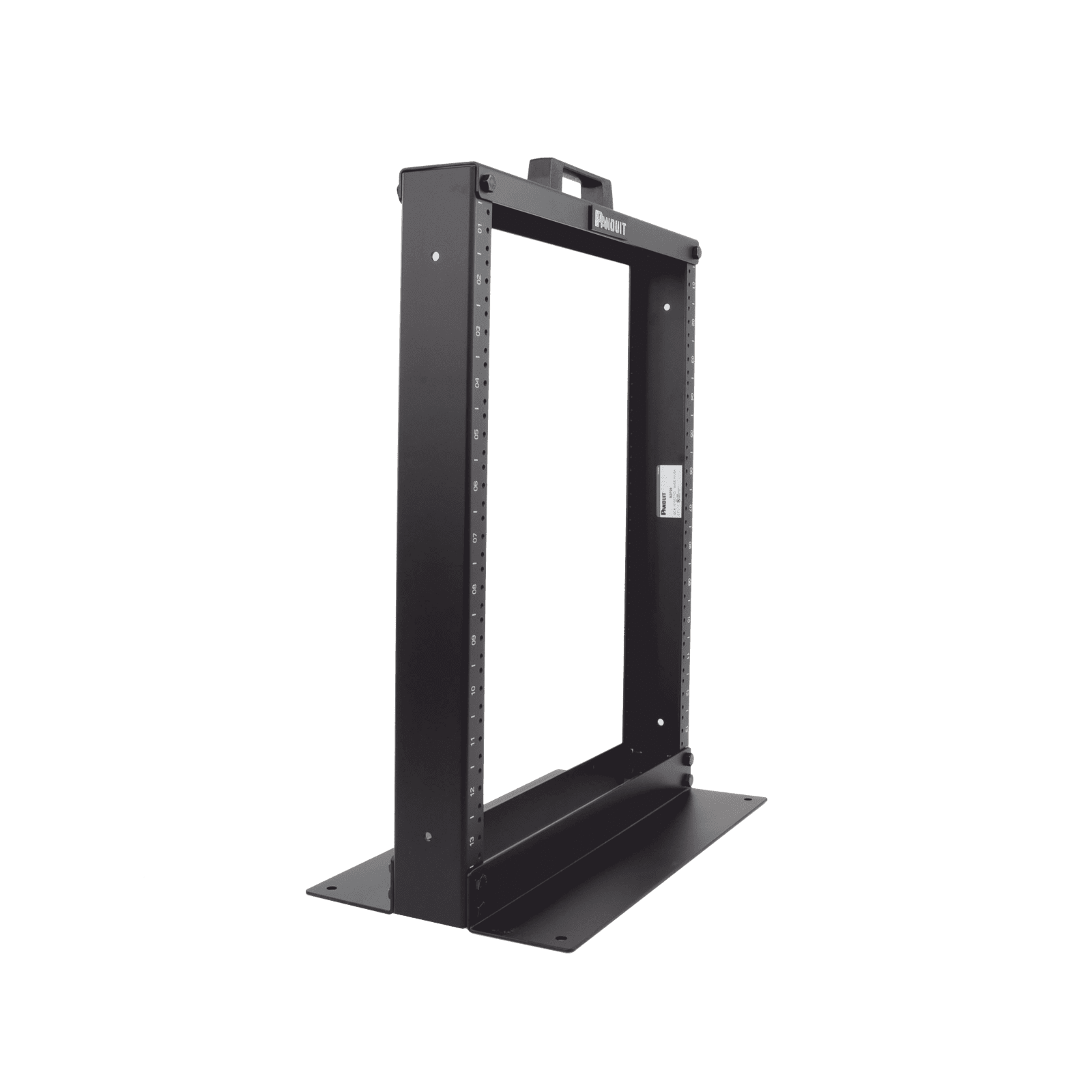 Rack de Dos Postes Estándar de 19 in, Rieles Numerados y Roscados #12-24, Fabricado en Aluminio, 13 Unidades de Rack, Color Negro R2P26 - PANDUIT