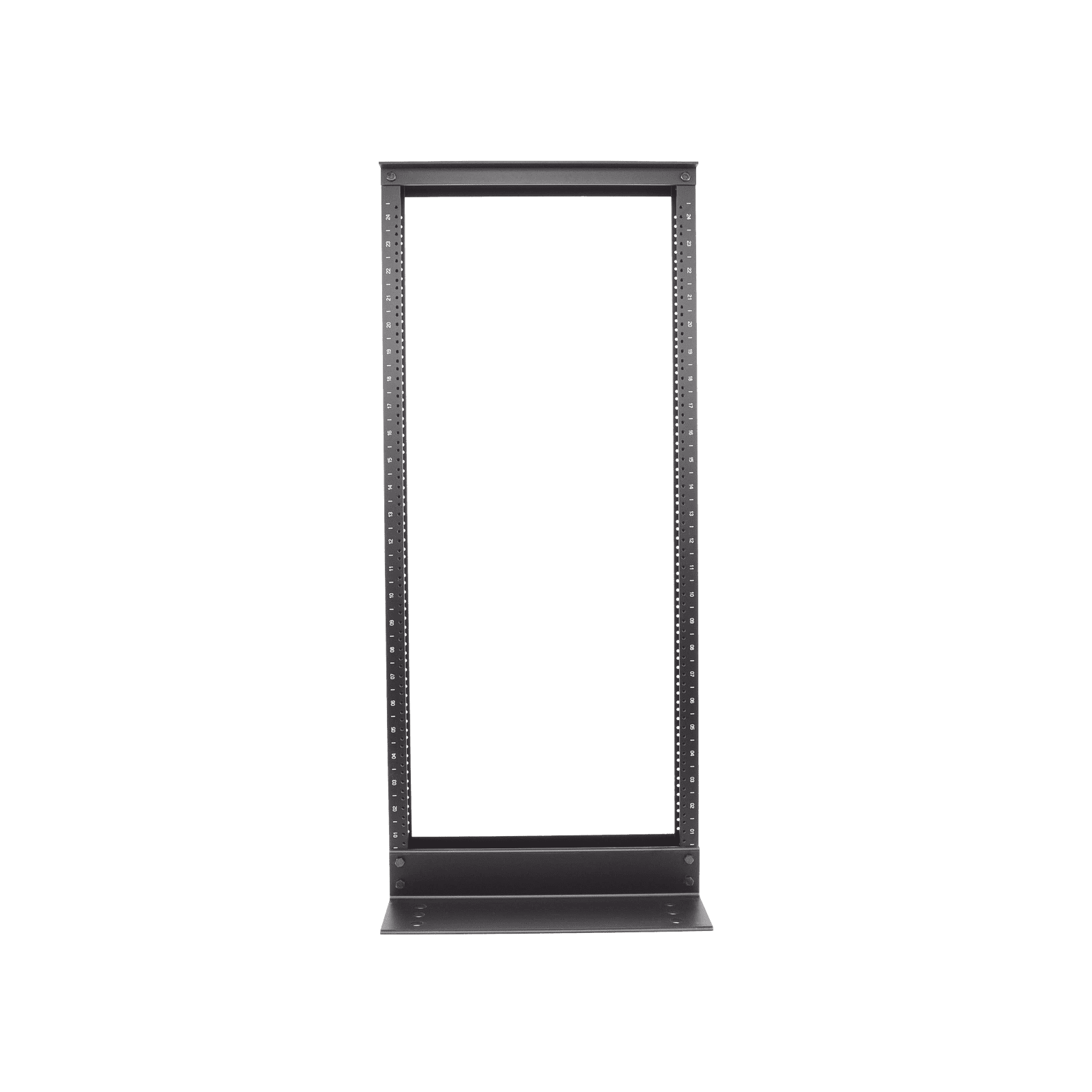 Rack de Dos Postes Estándar de 19 in, Rieles Numerados y Roscados #12-24, Fabricado en Aluminio, 24 Unidades de Rack, Color Negro R2P48 - PANDUIT