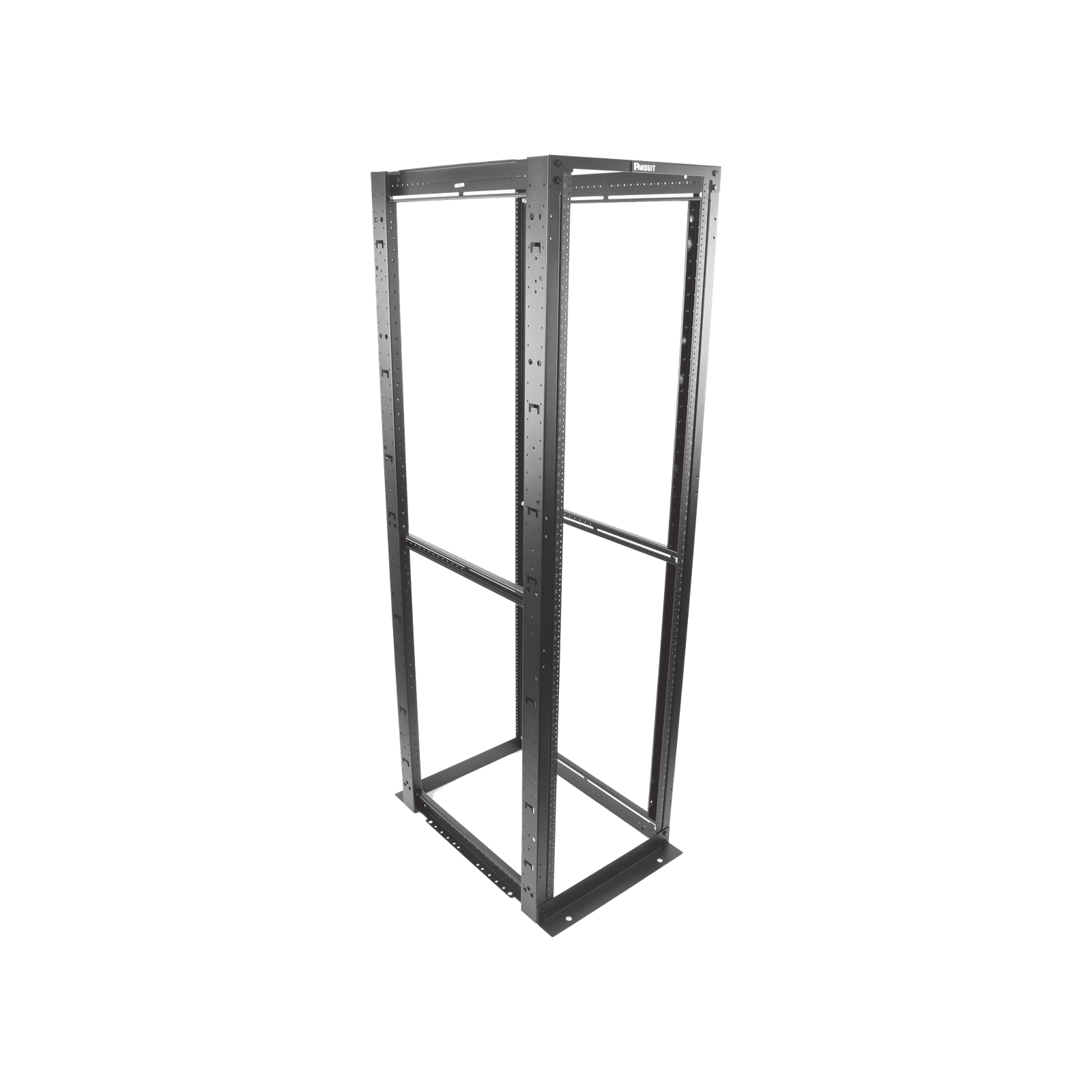 Rack de Cuatro Postes Estándar de 19″, Rieles Numerados y Roscados #12-24, Profundidad Máxima de 30 in, 45 Unidades de Rack, Color Negro R4P - PANDUIT