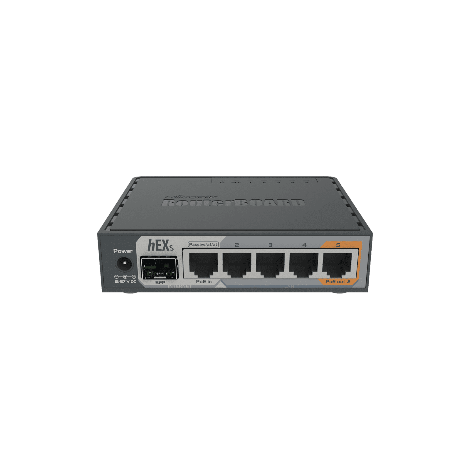 (hEX S) Router Dual Core, 5 puertos Gigabit, 1 Puerto SFP, PoE in, PoE Out RB760IGS 159271 - MIKROTIK