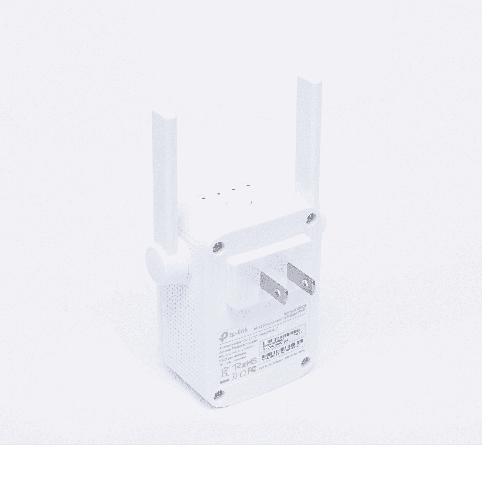 Repetidor / Extensor de Cobertura WiFi AC, 1200 Mbps, doble banda 2.4 GHz y 5 GHz, con 1 puerto 10/100 Mbps, con 2 antenas externas RE305 - TP-LINK