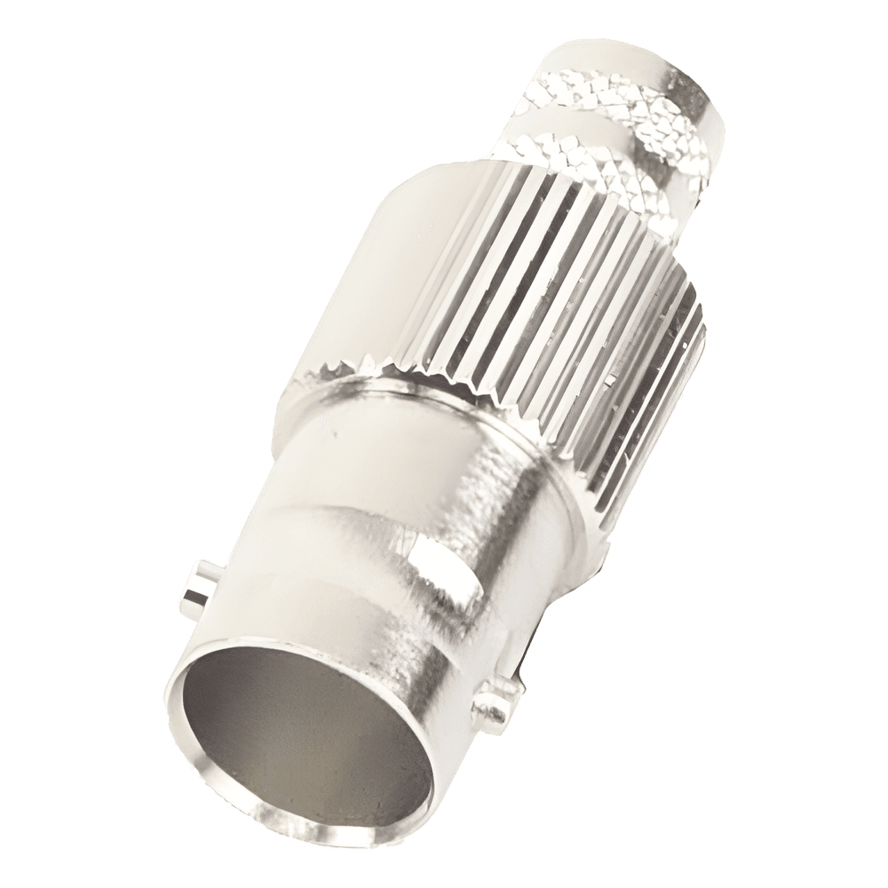 Conector BNC Hembra de 75 Ohm, Anillo Plegable para Cable RG-6/U, Níquel/ Oro/ Teflón. RFB-1724-Q