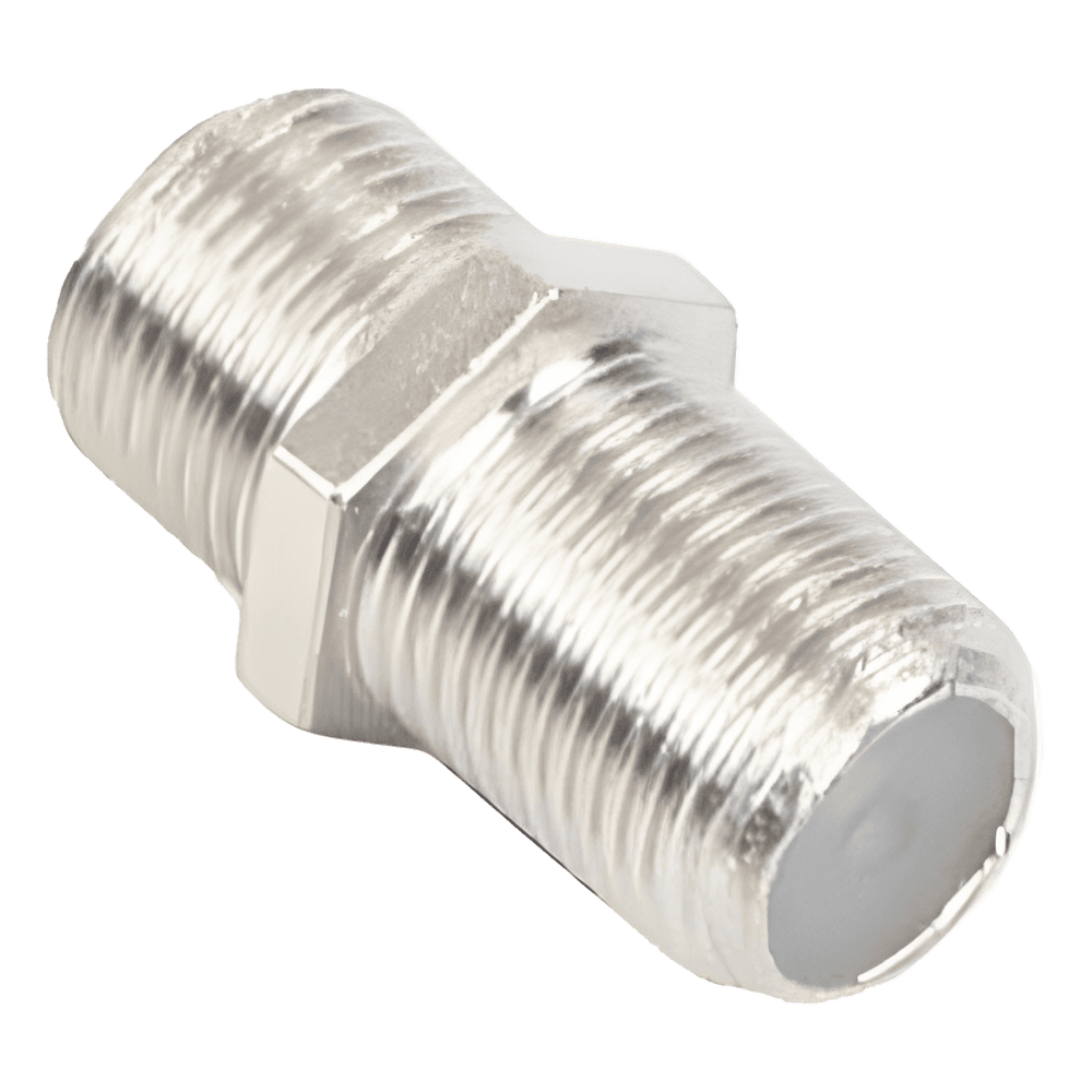 Adaptador Barril para 75 Ohm, de Conector F Hembra a F Hembra, Nquel/ Estao/ Polietileno. RFF-1476
