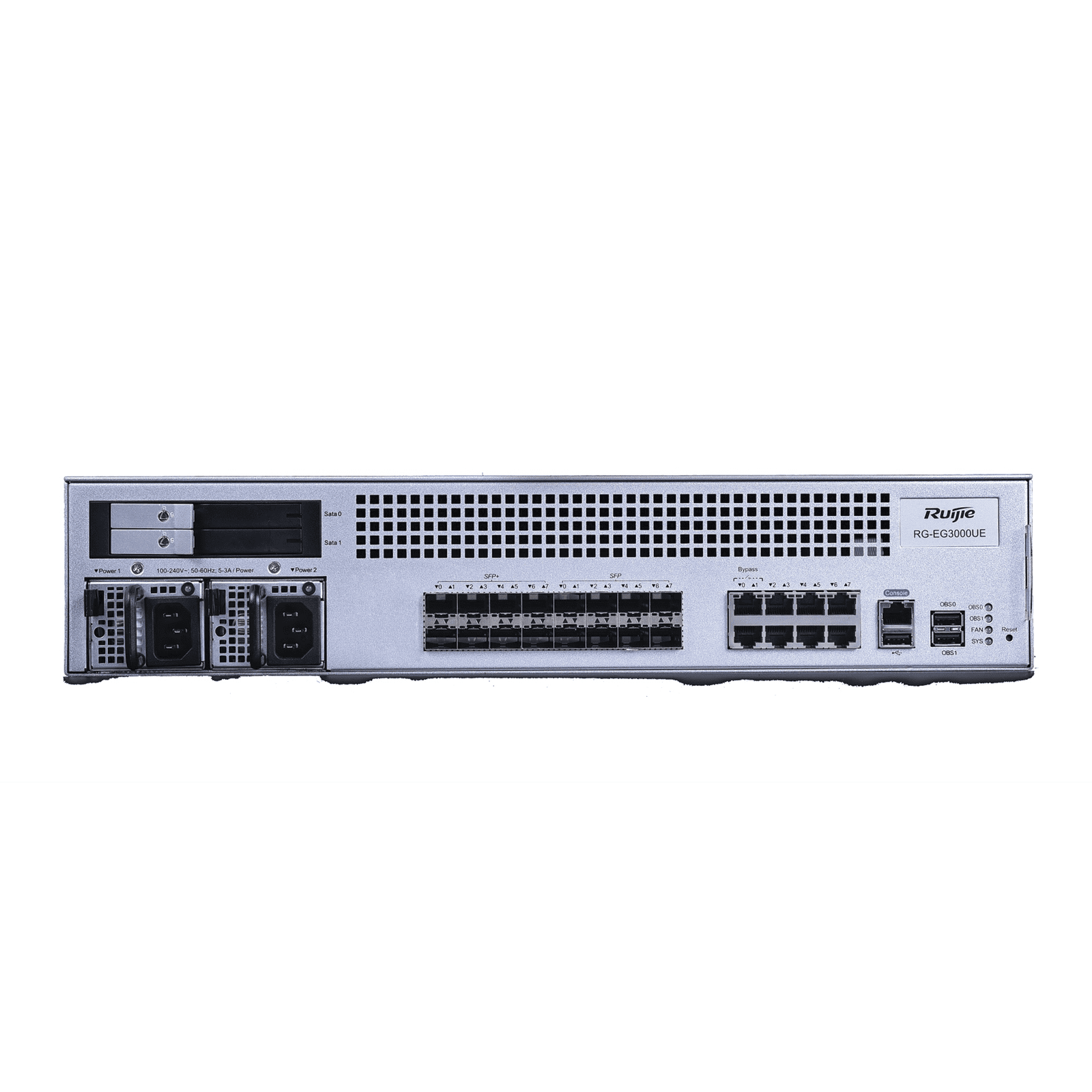 Router Core Hasta 20 Mil usuarios, 2 Puertos QSFP+ 40Gb,  8 Puertos Gigabit y 8 Puertos SFP+ 10Gb Combo RG-EG3000XE - RUIJIE