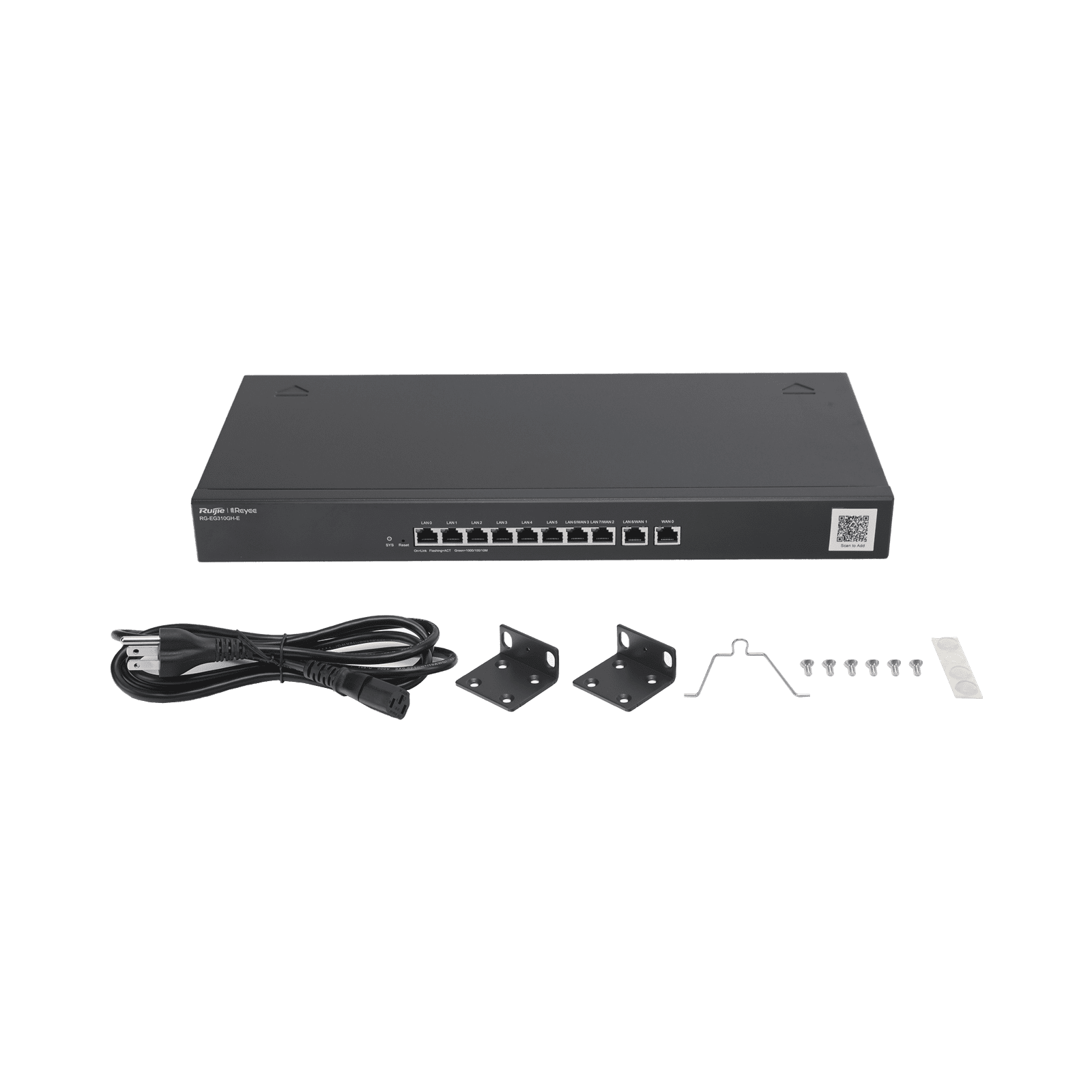 Router Balanceador con Función SD-WAN, 6 puertos LAN y 3 puertos LAN/WAN gigabit y 1 Puerto WAN gigabit, hasta 350 clientes con desempeño de hasta 1.5 Gbps RG-EG310GH-E - RUIJIE