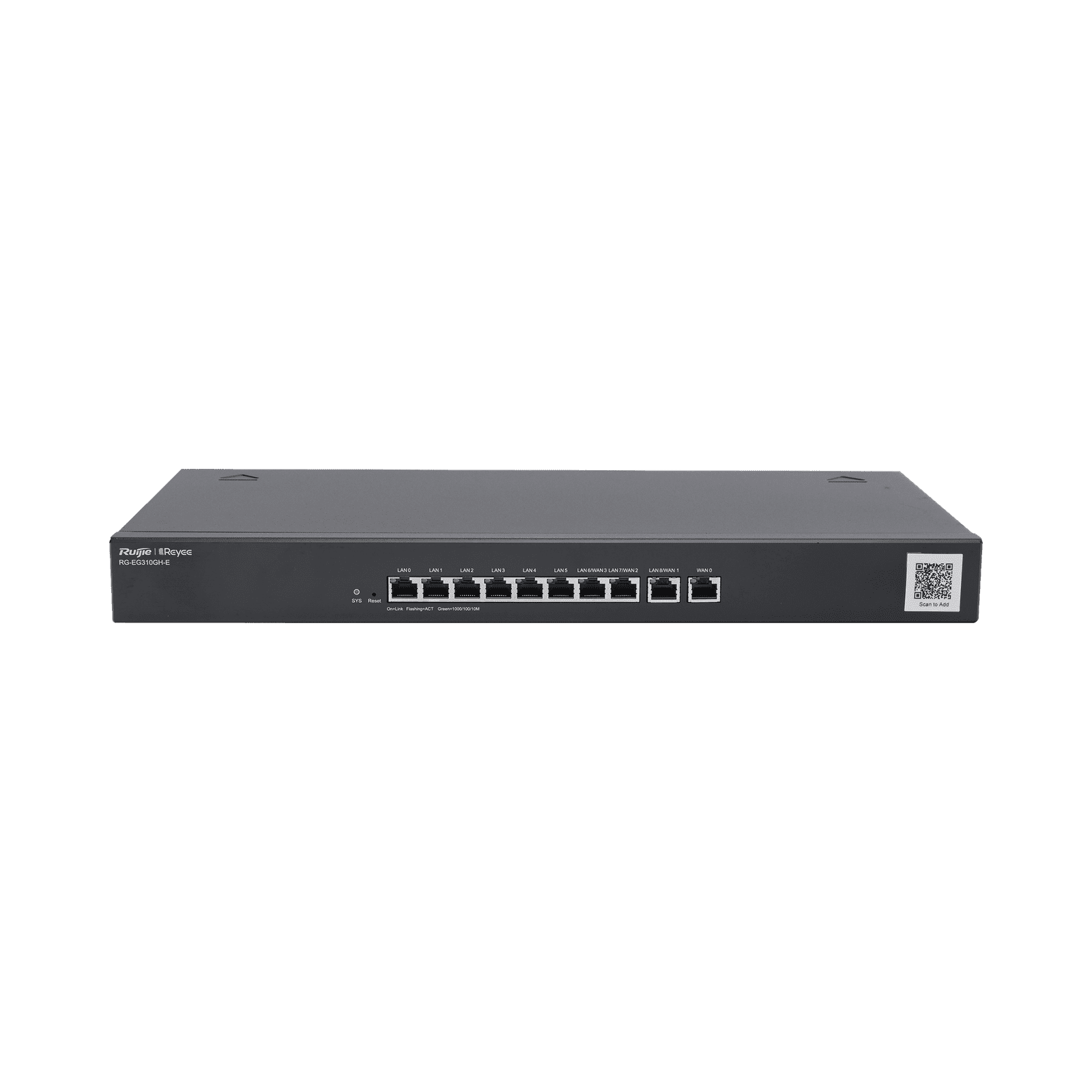 Router Balanceador con Función SD-WAN, 6 puertos LAN y 3 puertos LAN/WAN gigabit y 1 Puerto WAN gigabit, hasta 350 clientes con desempeño de hasta 1.5 Gbps RG-EG310GH-E - RUIJIE