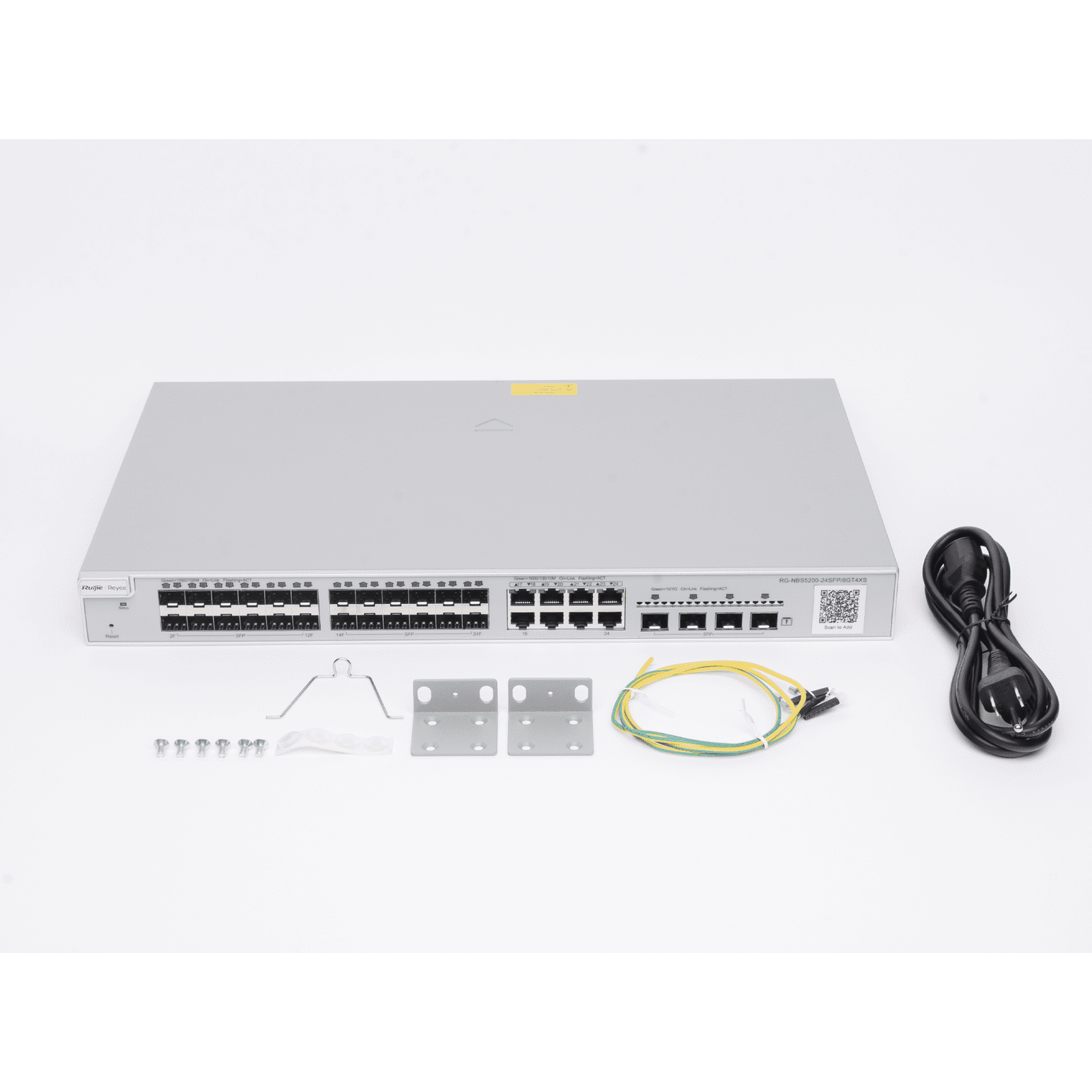 Switch administrable Capa 3, 24 puertos SFP 1G, 8 puertos Ethernet 1G Combo y 4 SFP+ 10G, gestión remota en la nube RG-NBS5200-24SFP/8GT4XS - RUIJIE