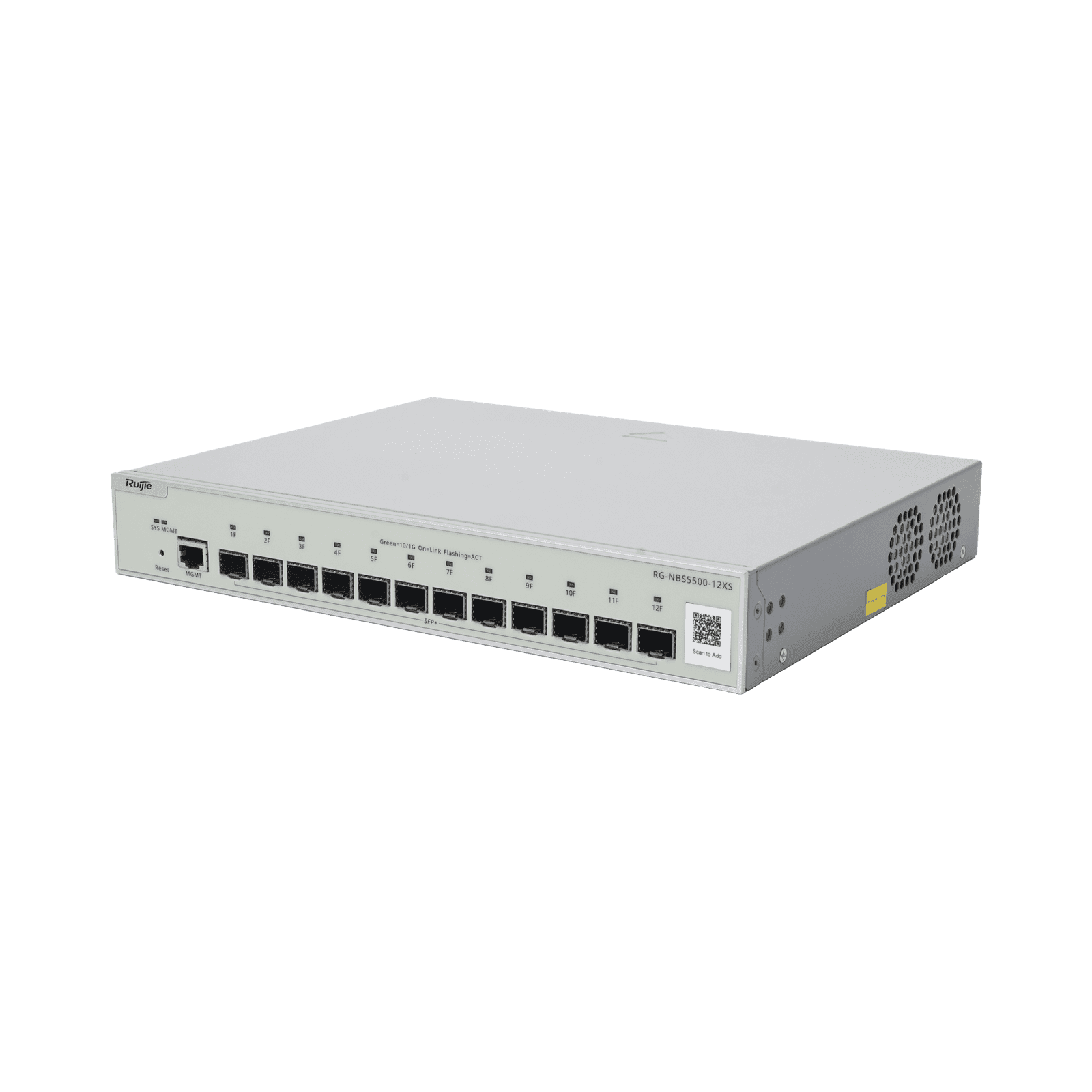 Switch Administrable Full Aggregation Capa 3, 12 Puertos SFP+ 10G y un Puerto MGMT RG-NBS5500-12XS - RUIJIE