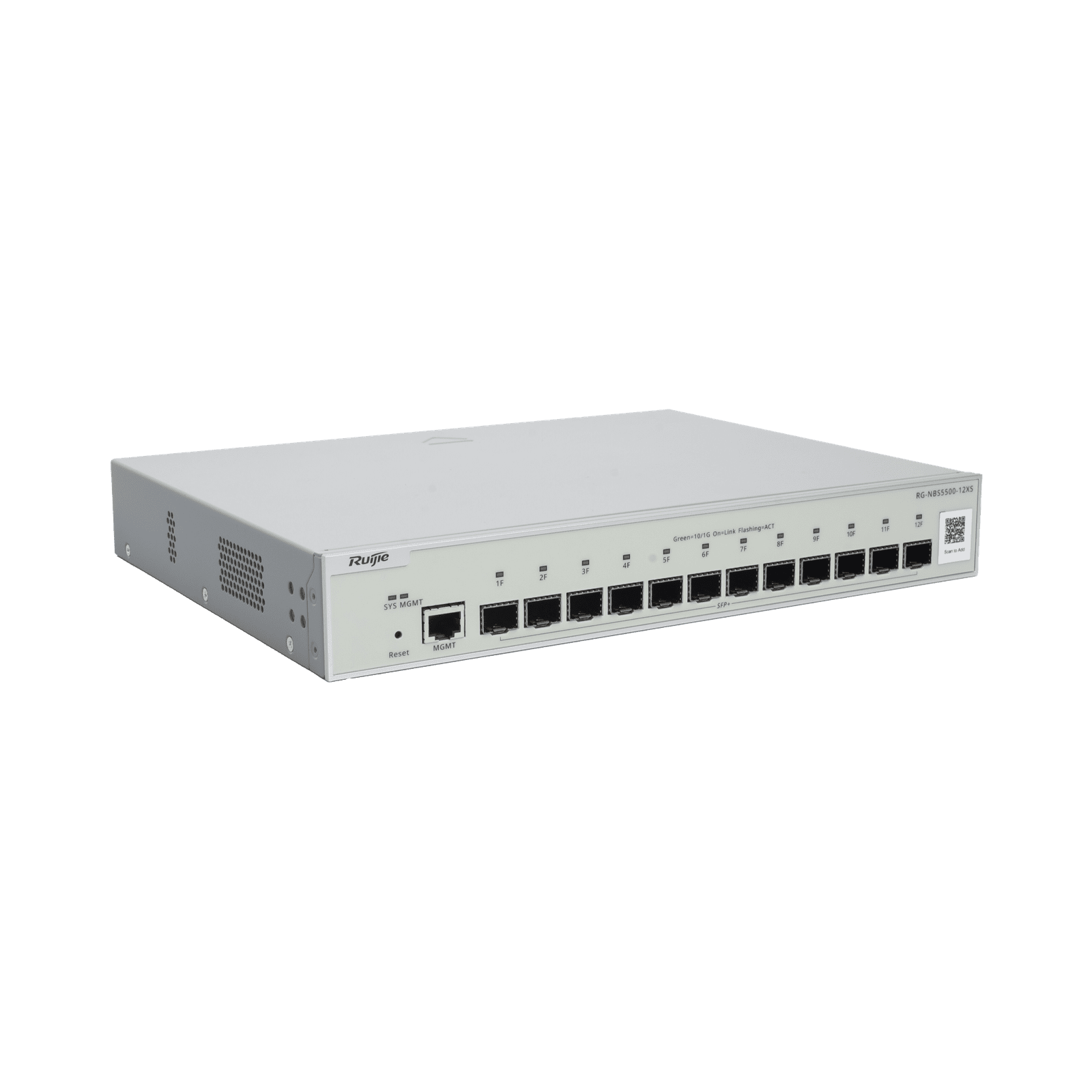 Switch Administrable Full Aggregation Capa 3, 12 Puertos SFP+ 10G y un Puerto MGMT RG-NBS5500-12XS - RUIJIE