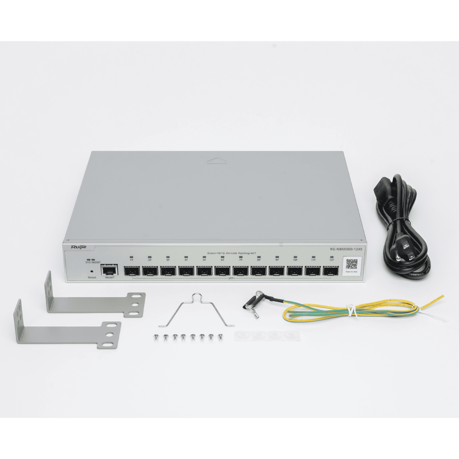 Switch Administrable Full Aggregation Capa 3, 12 Puertos SFP+ 10G y un Puerto MGMT RG-NBS5500-12XS - RUIJIE