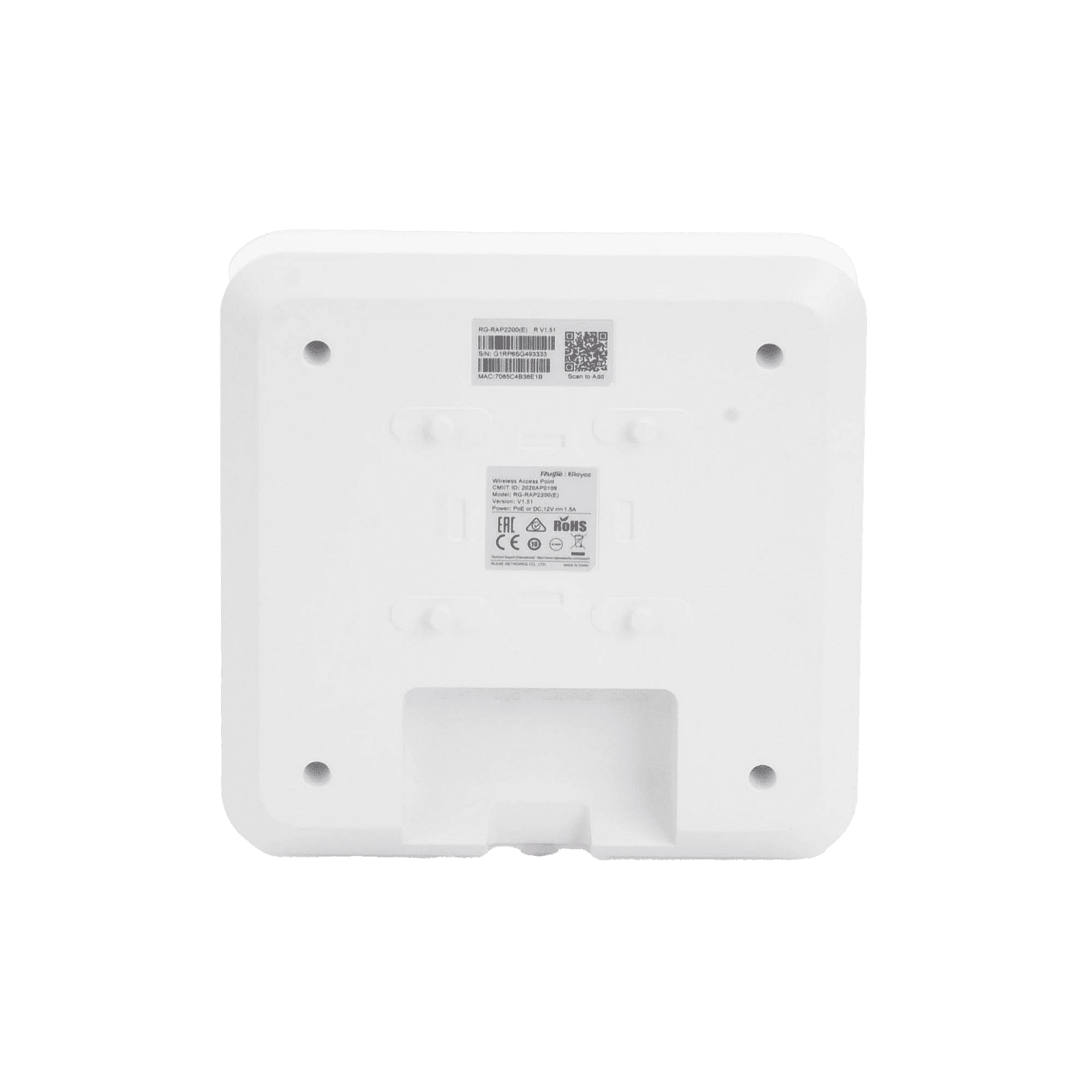 Punto de Acceso Mesh Wi-Fi 5 para interior en techo hasta 1.2 Gbps doble banda 802.11ac MU-MIMO 2X2, puertos Gigabit RG-RAP2200(E) - RUIJIE