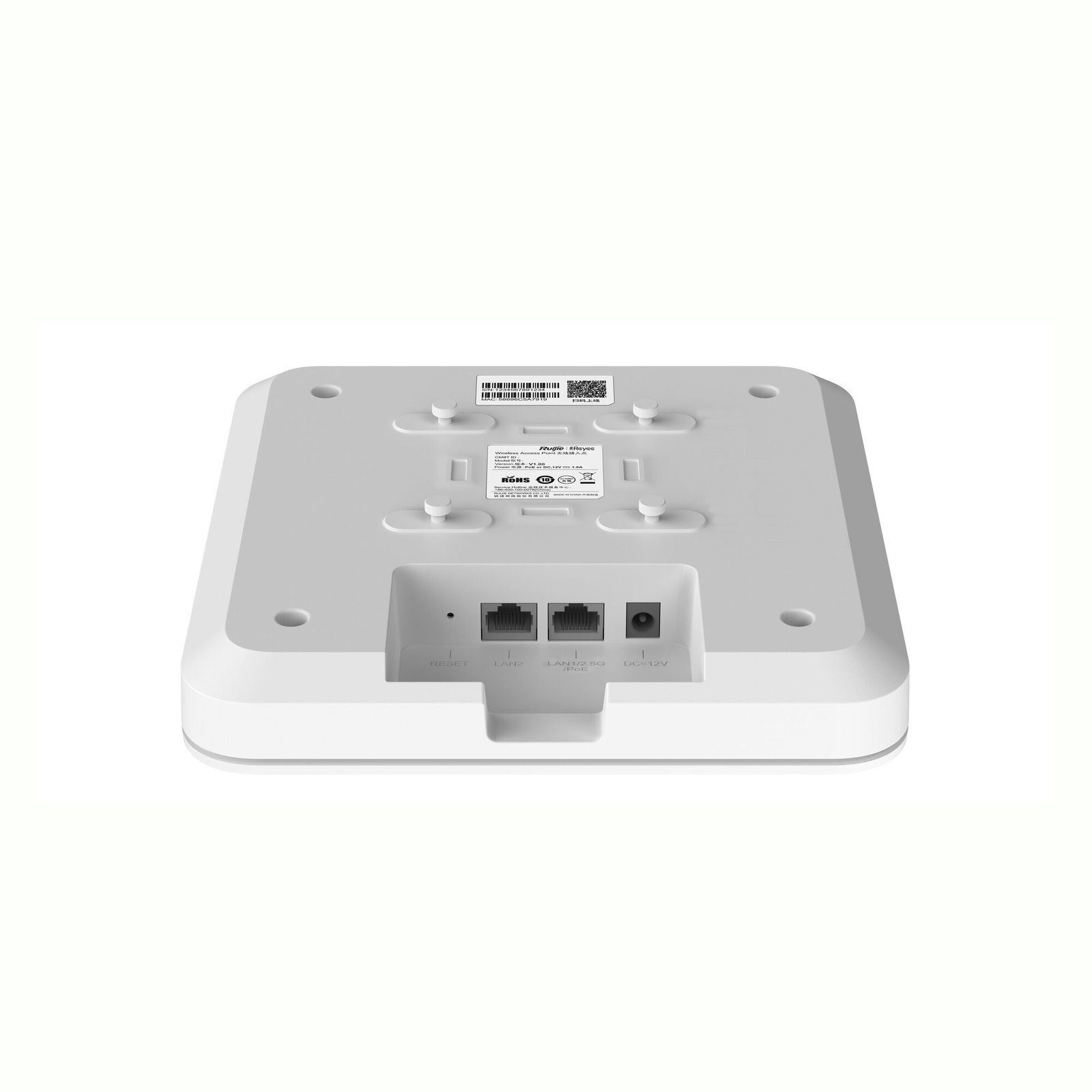 Punto de Acceso Mesh Wi-Fi 6 para Interior, se Instala en Techo o Pared, hasta 512 Usuarios y 3.2 Gbps, Doble Banda 802.11ax MU-MIMO 4×4 RG-RAP2260(E) - RUIJIE