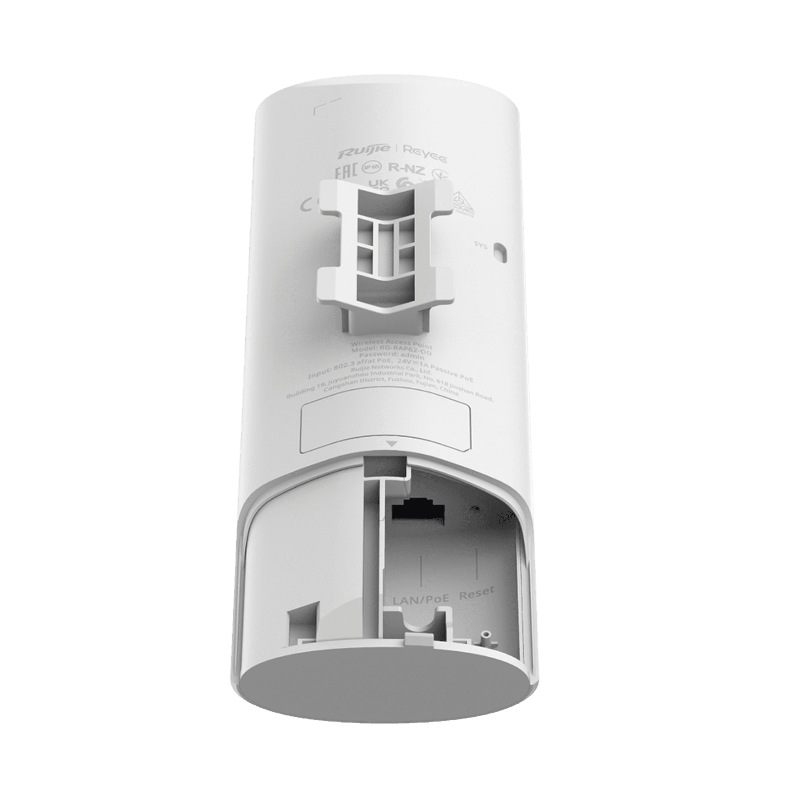 Punto de Acceso Mesh Wi-Fi 6 para Exterior IP65, Tamaño Reducido, Largo Alcance Doble Banda hasta 512 Usuarios, ancho de banda de hasta 3 Gbps RG-RAP62-OD - RUIJIE