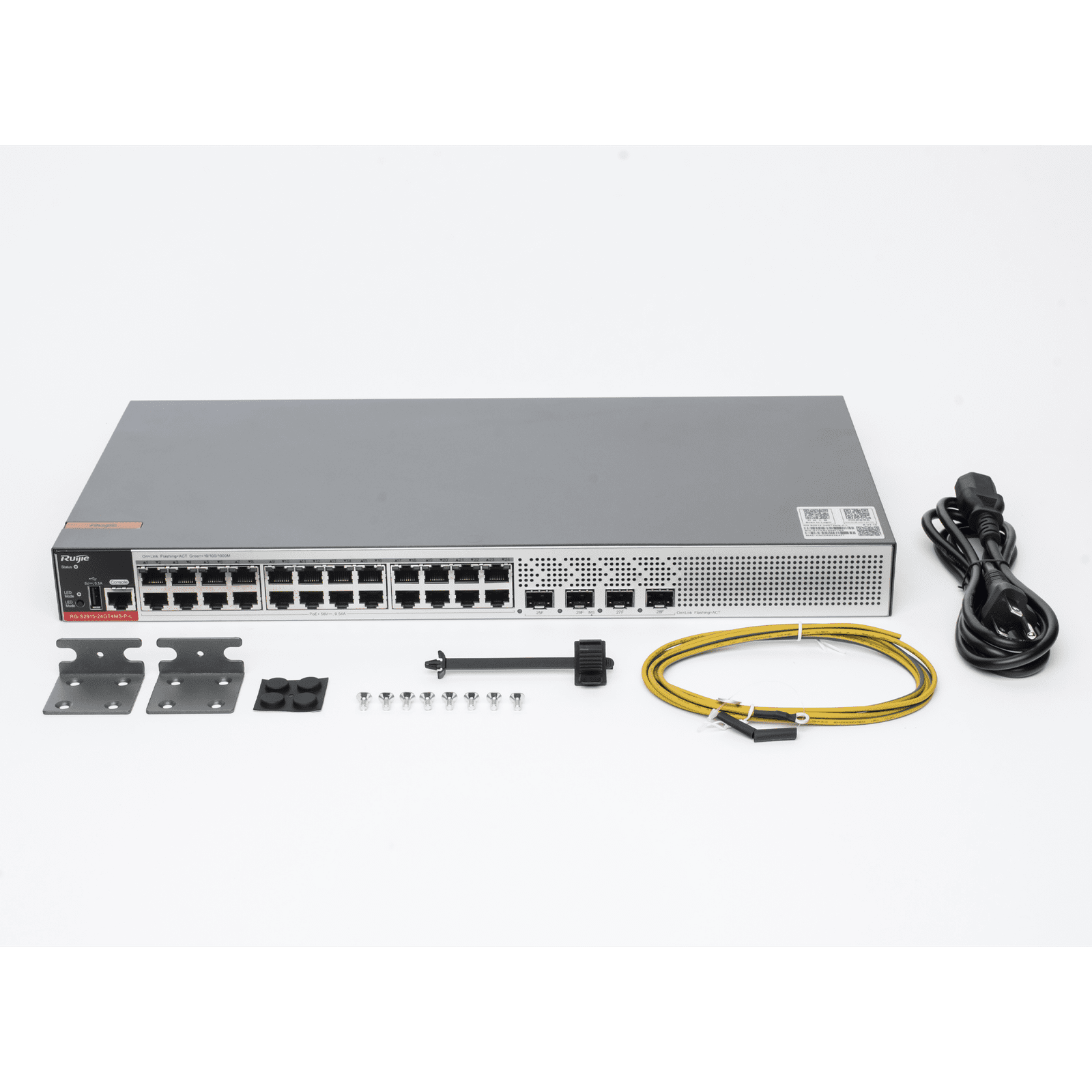 Switch PoE+ Empresarial 370 Watts, Administrable L2+, 24 Puertos Gigabit y 4 Puertos Uplink SFP 2.5G RG-S2915-24GT4MS-P-L - RUIJIE