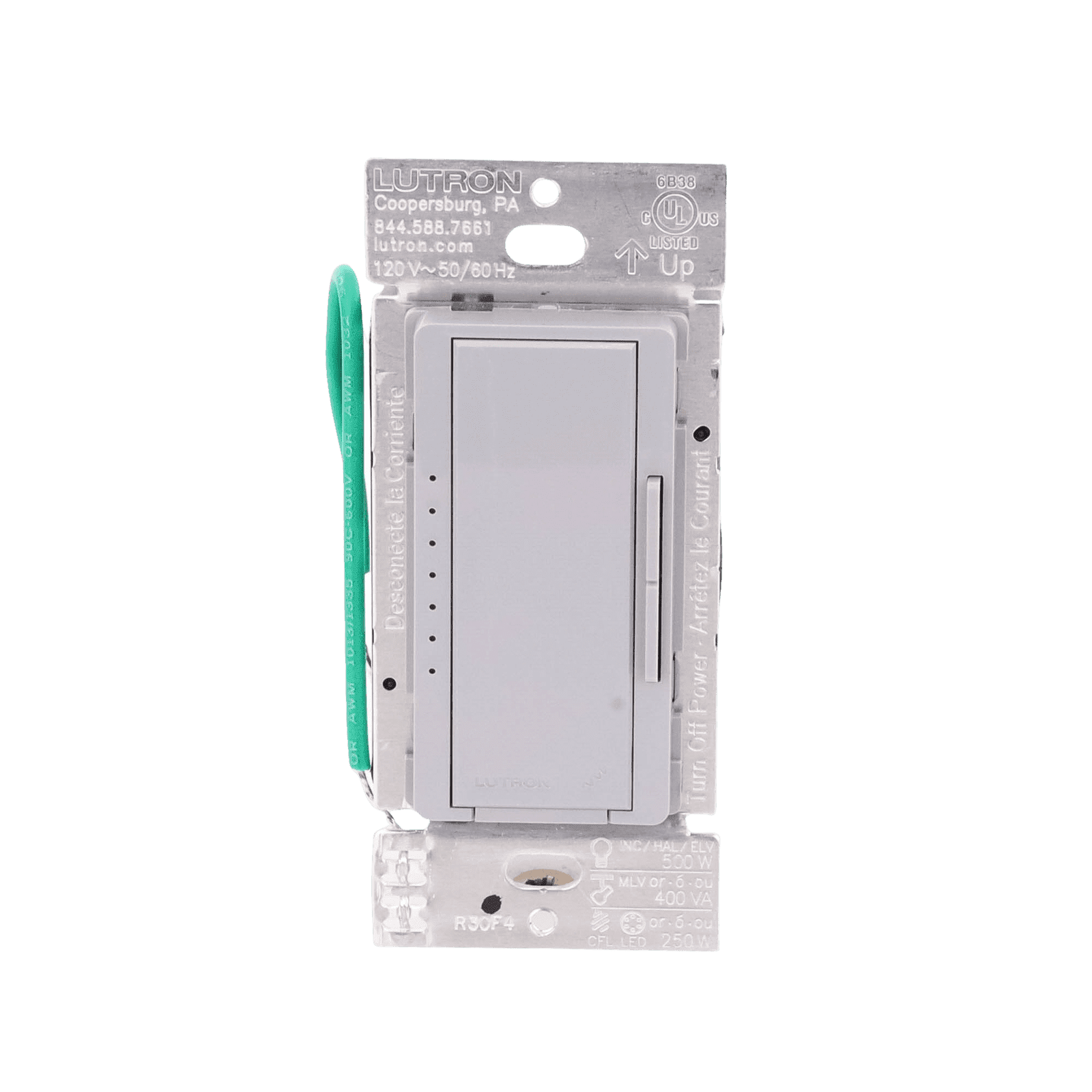 Atenuador Dimmer PRO para linea RadioRa2, RadioRa3 y RA2 Select, el cable neutro es opcional 250W LED / CFL Girs RRDPROGR - LUTRON ELECTRONICS