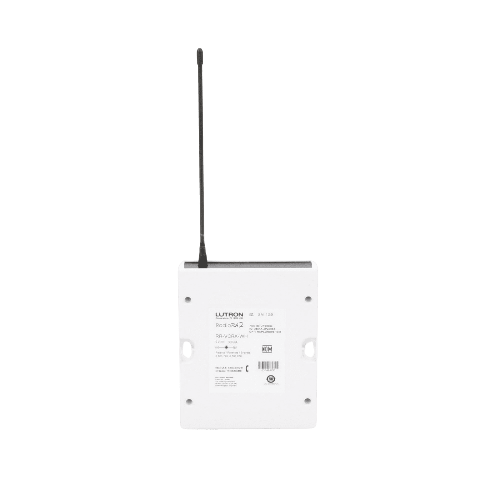 (RadoiRA2) Receptor de control para puertas de garage, regulador de iluminación. 120V, 4 salidas de relay y 2 entradas. Complementar con RRMAIN de RadioRa2 Lutron. RRDVCRXWH - LUTRON ELECTRONICS