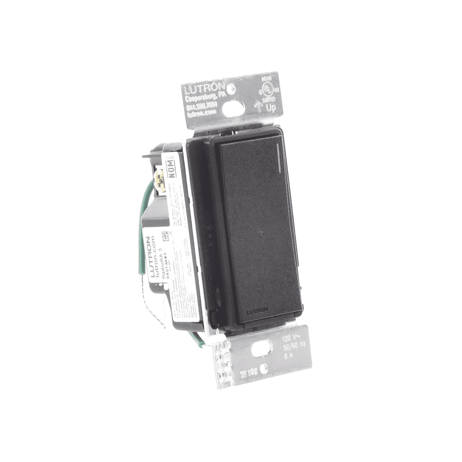 (RadioRa3) Apagador Sunnata color negro para linea Radio Ra3, 8A de iluminación, 5.8A Motor RRST8ANSMN - LUTRON RADIORA 3