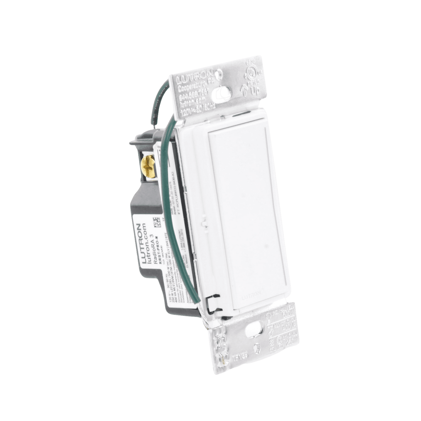 (RadioRa3) Atenuador táctil SUNNATA Dimmer PRO color blanco mate para linea Radio Ra3, el cable neutro es opcional 250W LED / CFL RRSTPRONSW - LUTRON RADIORA 3