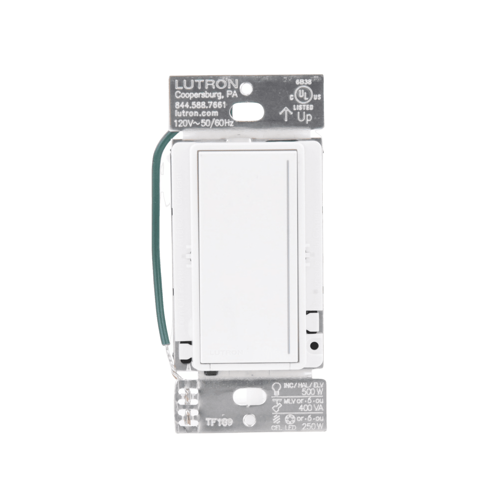 (RadioRa3) Atenuador táctil SUNNATA Dimmer PRO color blanco mate para linea Radio Ra3, el cable neutro es opcional 250W LED / CFL RRSTPRONSW - LUTRON RADIORA 3