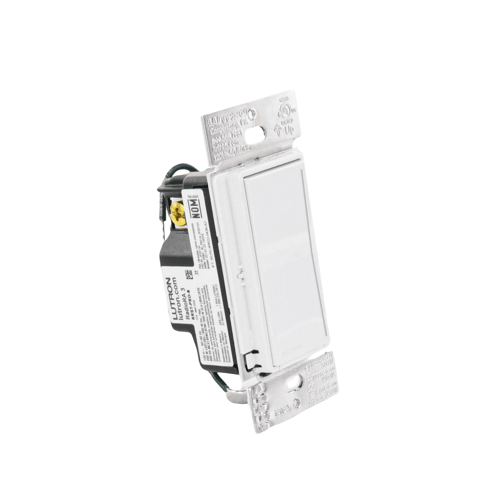(RadioRa3) Atenuador táctil SUNNATA Dimmer PRO color blanco para linea Radio Ra3, Requiere cable neutro 250W LED / CFL RRSTPRONWH - LUTRON RADIORA 3