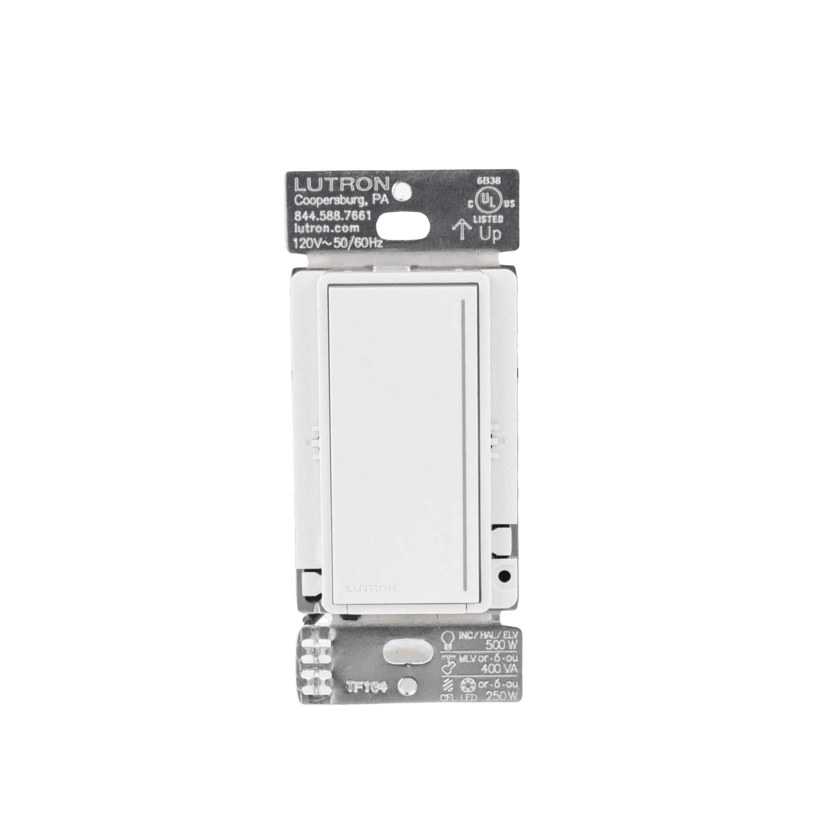 (RadioRa3) Atenuador táctil SUNNATA Dimmer PRO color blanco para linea Radio Ra3, Requiere cable neutro 250W LED / CFL RRSTPRONWH - LUTRON RADIORA 3