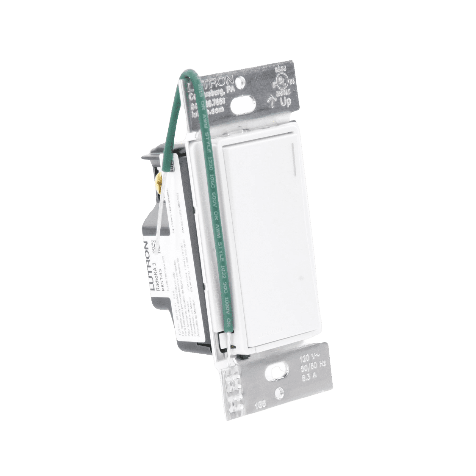 (RadioRA3) Apagador Auxiliar de pared, compañero de apagadores multilocación. Usar en 3 vías o escalera. Color blanco. RRSTRSWH - LUTRON RADIORA 3