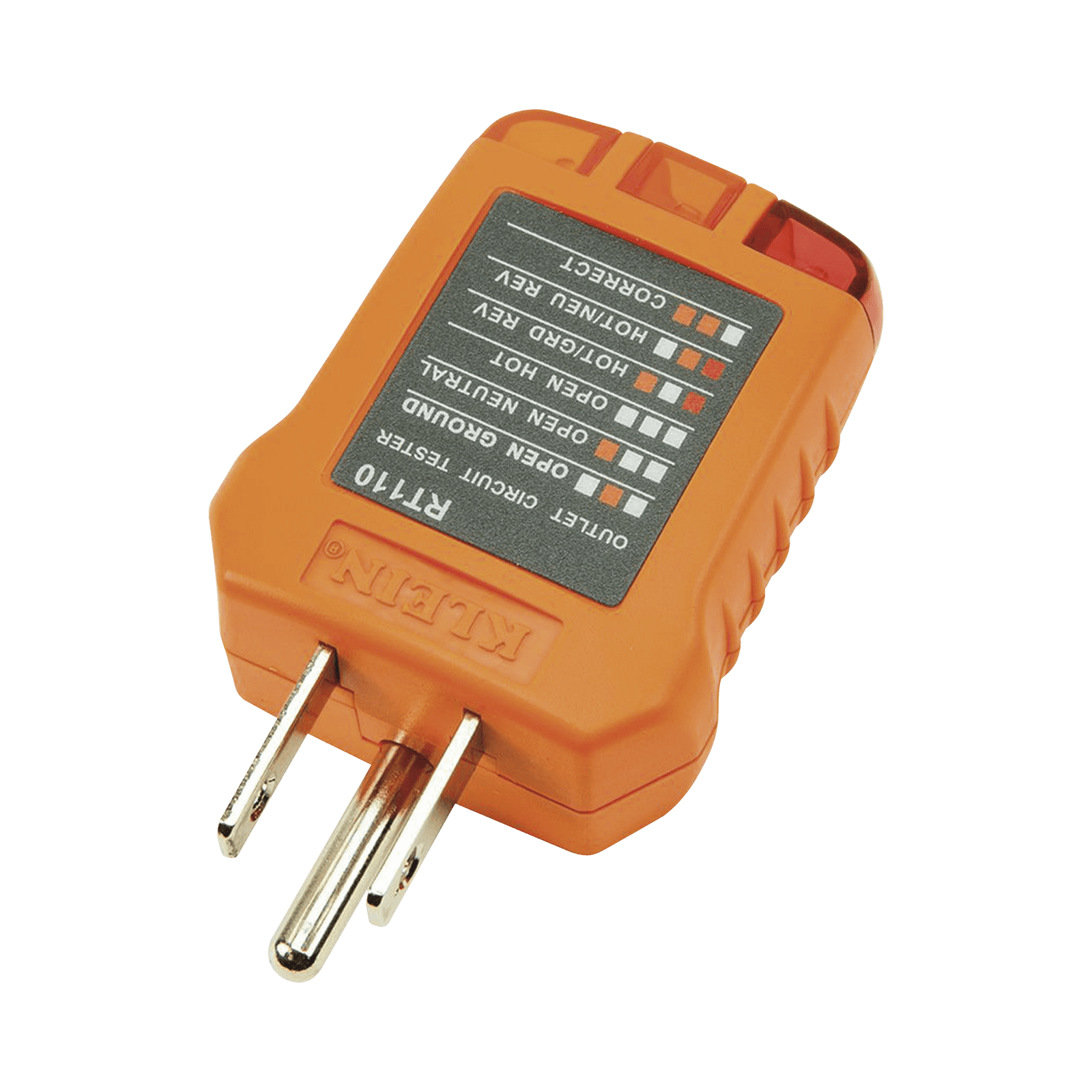 Probador de Tomacorrientes Estándar, con Secuencia de Luces para Indicar un Cableado Correcto/Incorrecto. RT-110 - KLEIN TOOLS