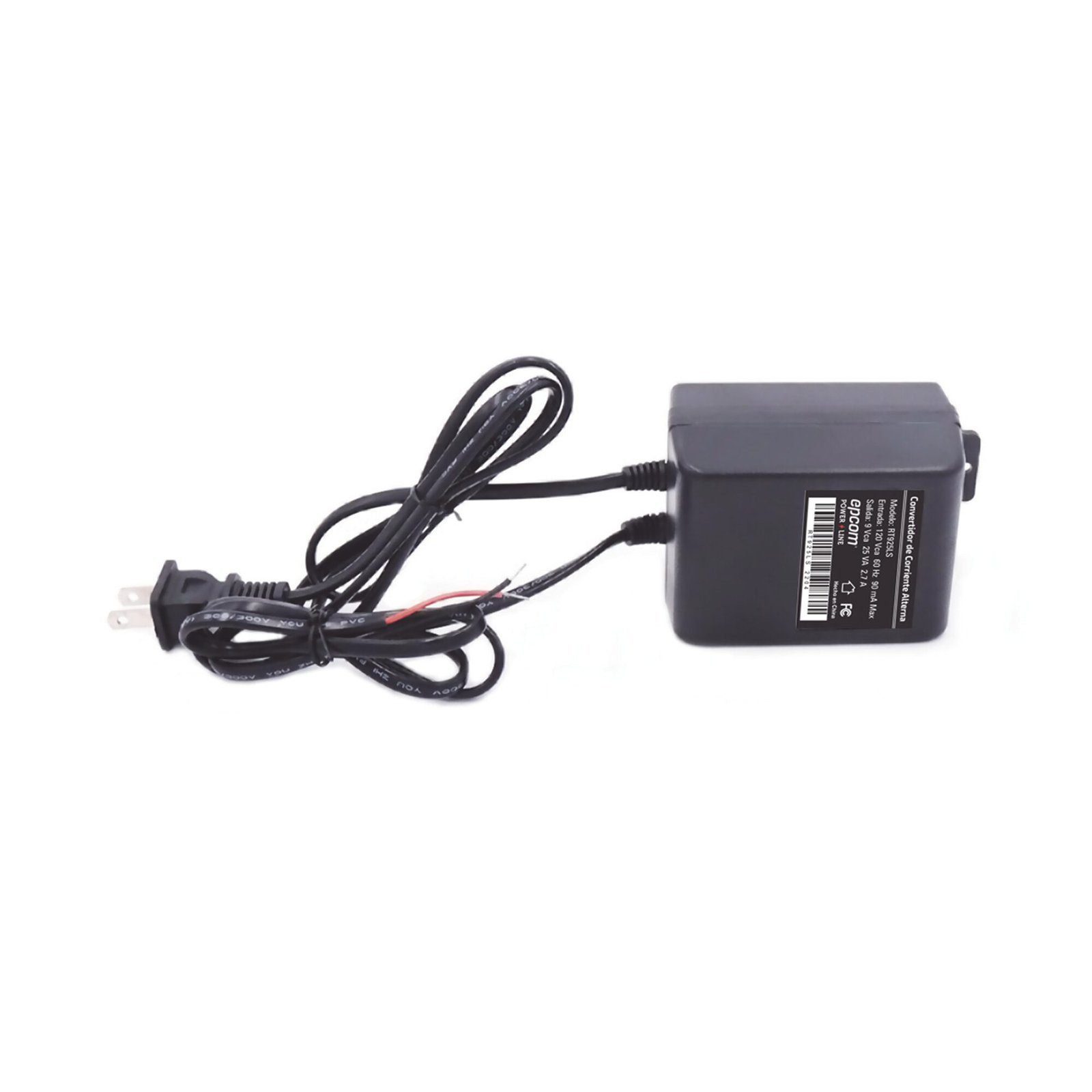 9 Vca / 2.7 A / 25 VA / Transformador / Voltaje de entrada 120 Vca / Para Usos Múltiples / Video Vigilancia, Acceso, Asistencia, Alarmas, Bocinas, Etc. RT-925LS - EPCOM POWERLINE
