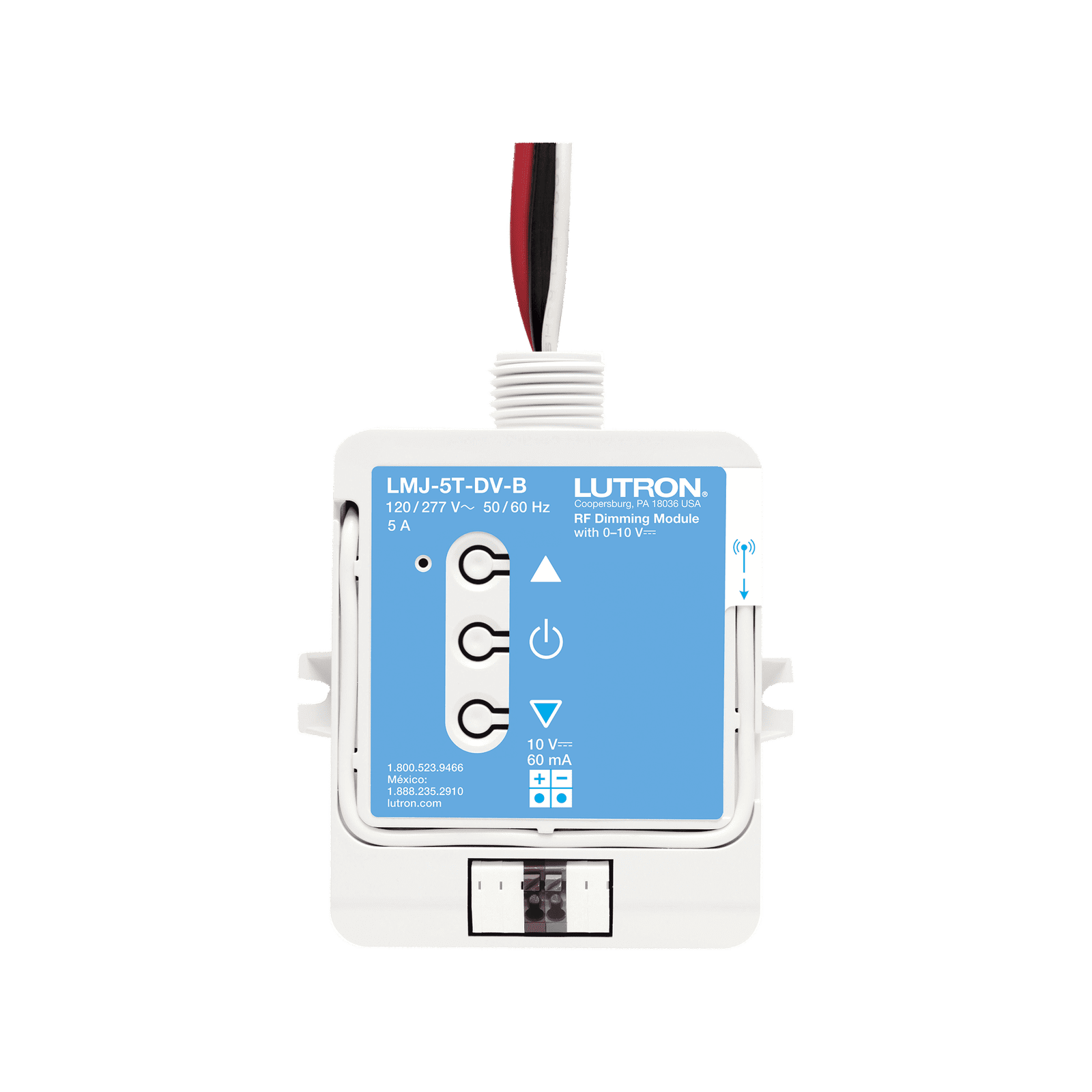 (RadioRA2) Relay control de iluminación 0-10V, carga 5A, 120/277V, compatible con RadioRA2, RA2Select y RR3. LMJ5TDVB - LUTRON ELECTRONICS
