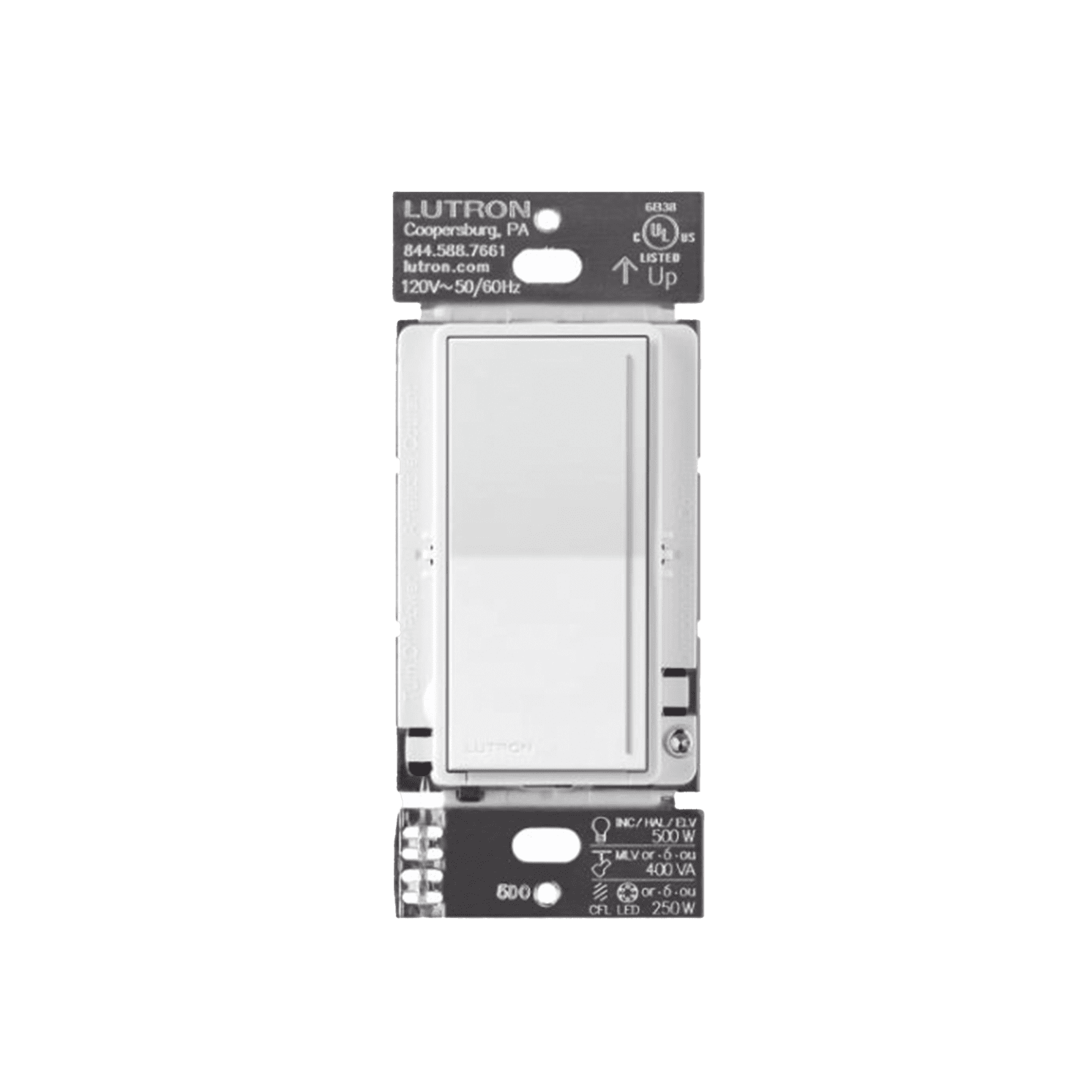 (RadioRa3) )Atenuador (dimmer) Auxiliar de pared, compañero de atenuadores multilocación. Usar en 3 vías o escalera. RRSTRDWH - LUTRON RADIORA 3