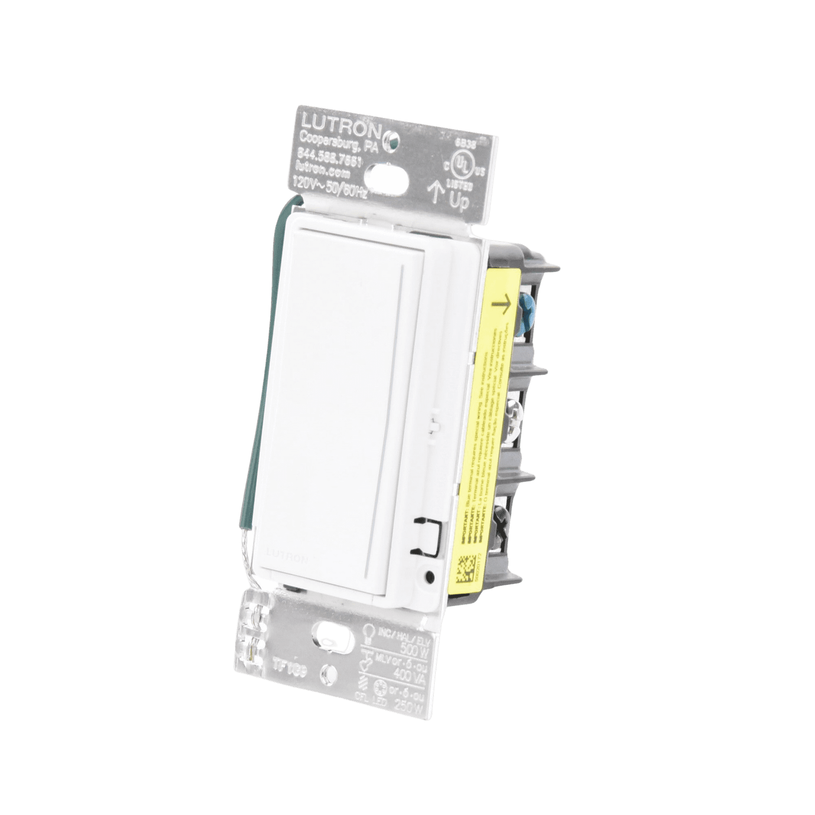 (RadioRa3) Atenuador  táctil SUNNATA Dimmer PRO color blanco mate para linea Radio Ra3, el cable neutro es opcional 250W LED / CFL RRSTPRONSW - LUTRON RADIORA 3