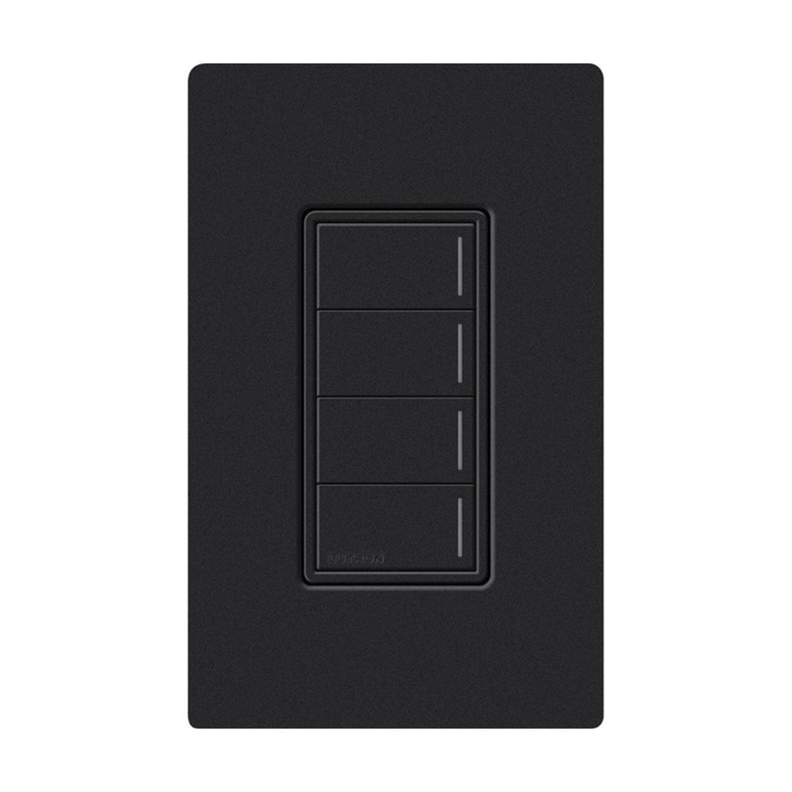 (RadioRa3) Botonera Sunnata Negro 4 escenas para Radio RA3, programe escenas diferentes en cada botón. RRSTW4BMN - LUTRON RADIORA 3
